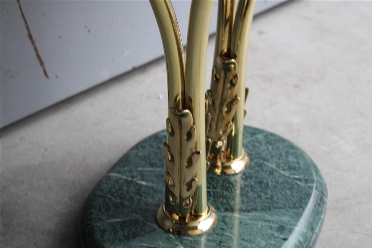 Mid-20th Century Mid Century Oval Marble Green Brass Part Italian Design 1950s Osvaldo Borsani