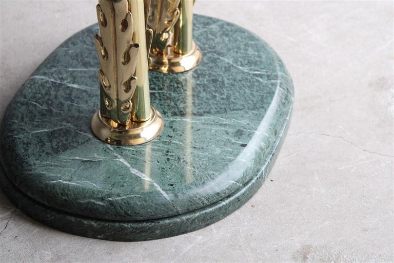 Mid Century Oval Marble Green Brass Part Italian Design 1950s Osvaldo Borsani For Sale 1