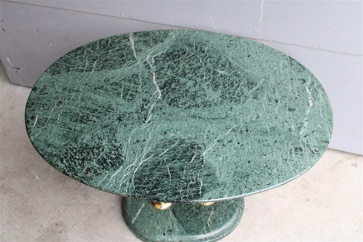 Mid Century Oval Marble Green Brass Part Italian Design 1950s Osvaldo Borsani 4