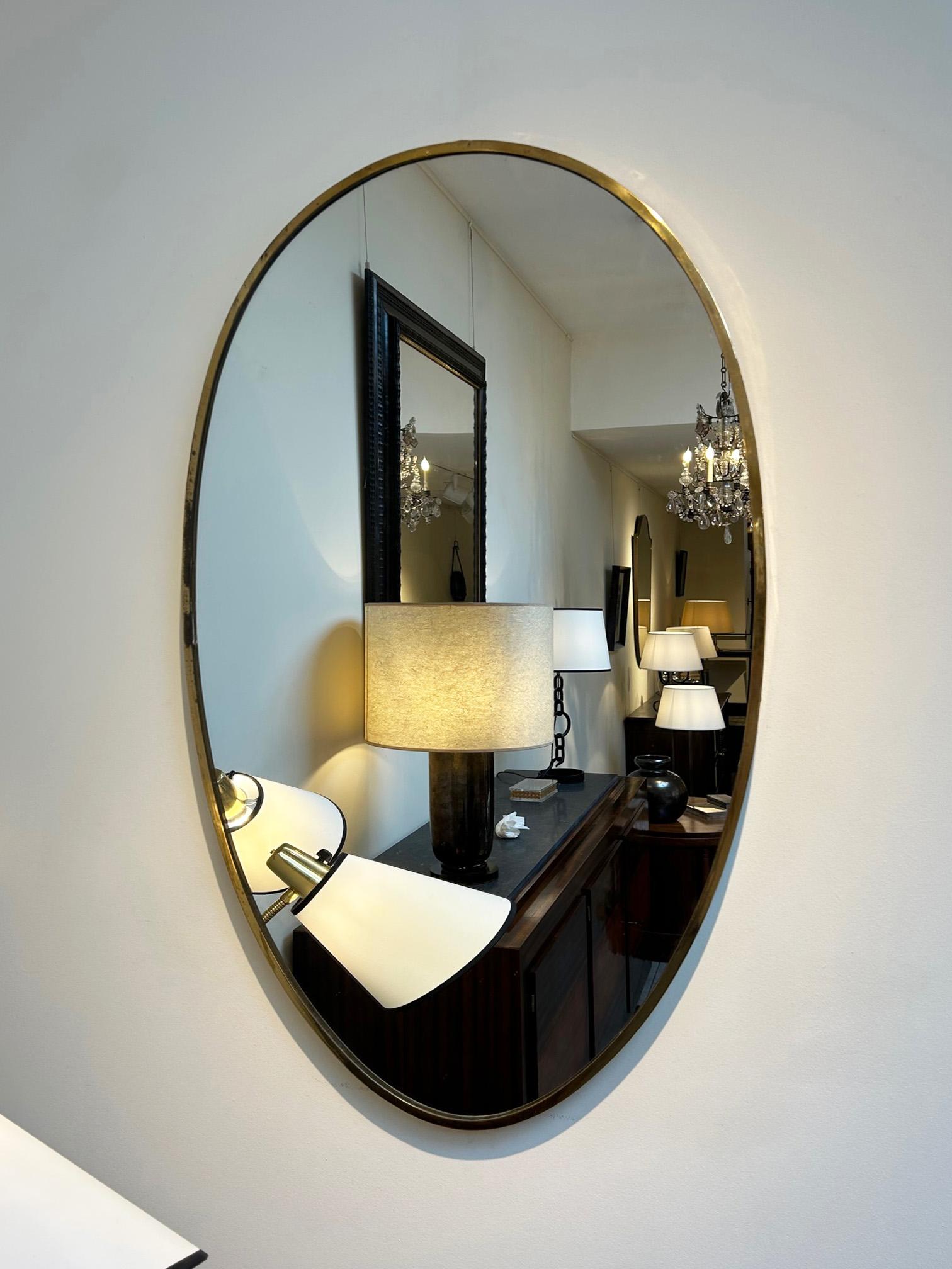 Mid-Century Modern Mid-Century Oval Mirror For Sale