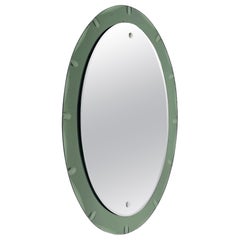 Mid-Century Oval Mirror from Cristal Art, Italy, 1960