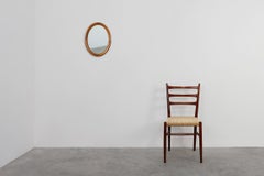 Mid century oval oak Mirror, Belgium 1950s
