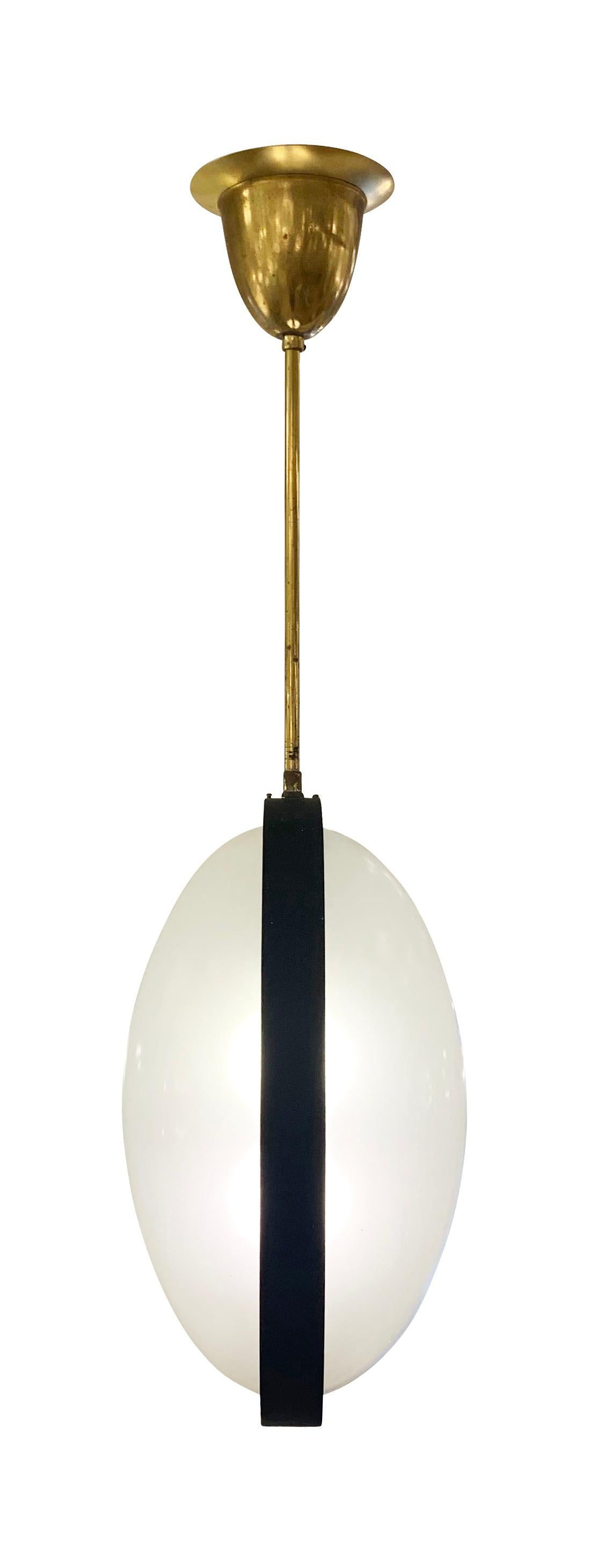 Mid-Century Modern Mid-Century Oval Pendant, Italy, 1960s For Sale