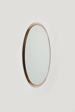 Mid-Century Oval Pink Wall Mirror by Metalvetro Galvorame, Italy, 1970s