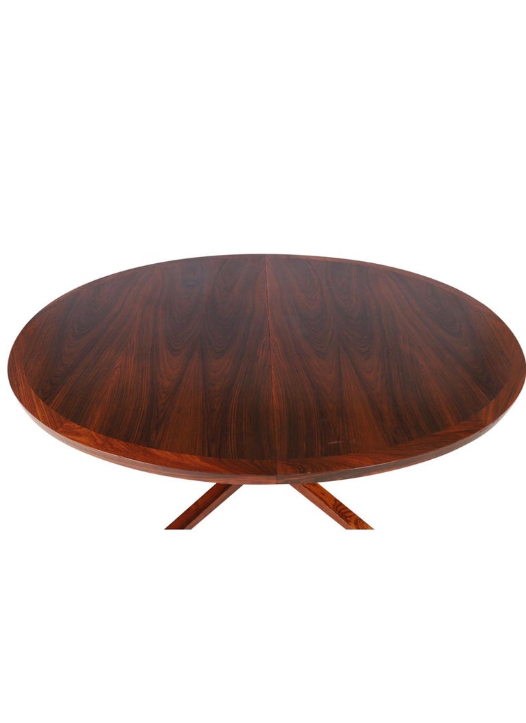 Woodwork Mid Century Oval Rosewood Danish Modern Extension Dining Table 2 Leaves Dyrlund