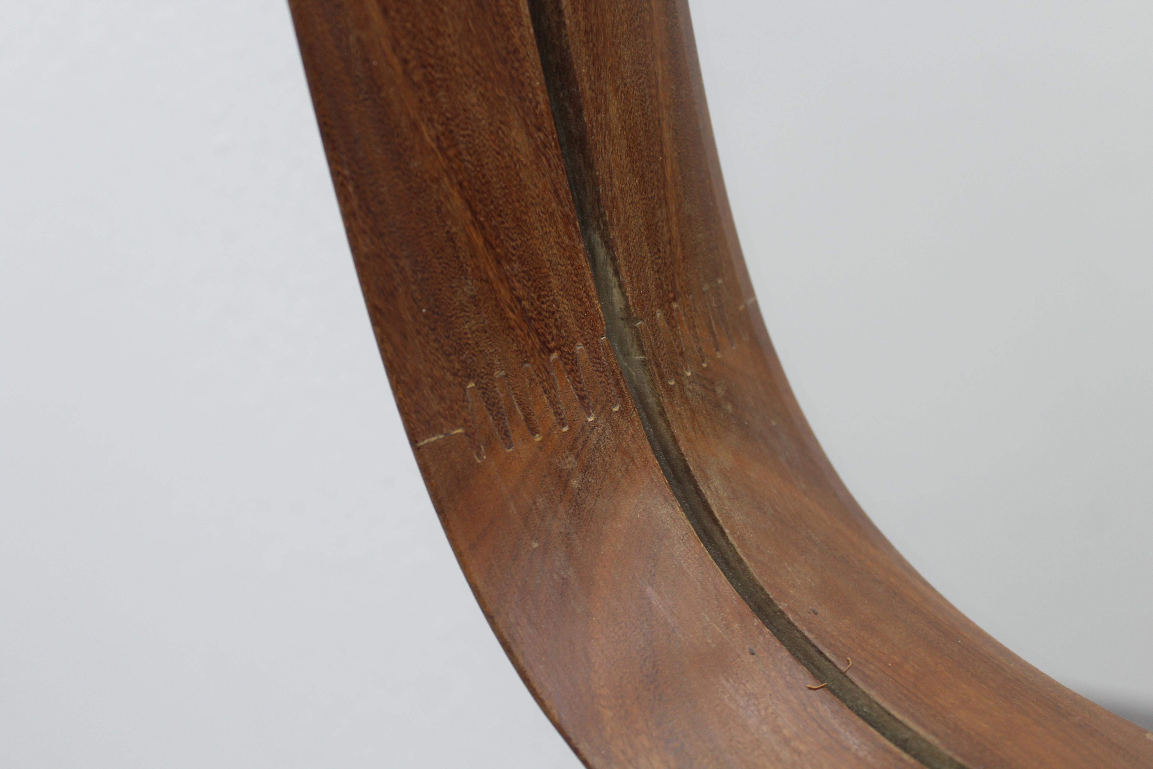 Specchio da parete ovale di metà secolo con cornice in teak, Italia anni '60 in vendita 5