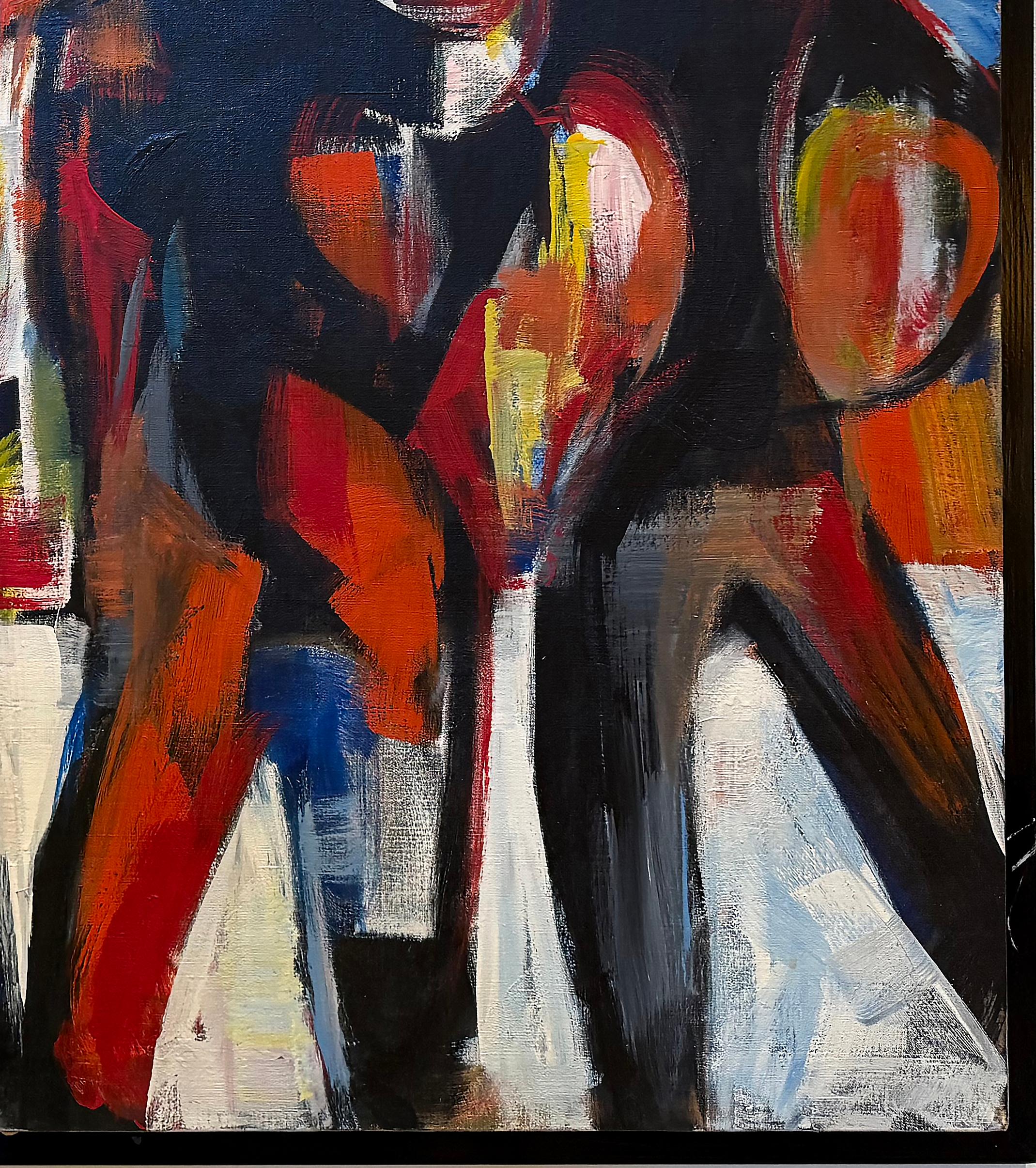 Übergroßes abstraktes Strandgemälde aus der Mitte des Jahrhunderts, signiert, 1962 (Moderne der Mitte des Jahrhunderts) im Angebot