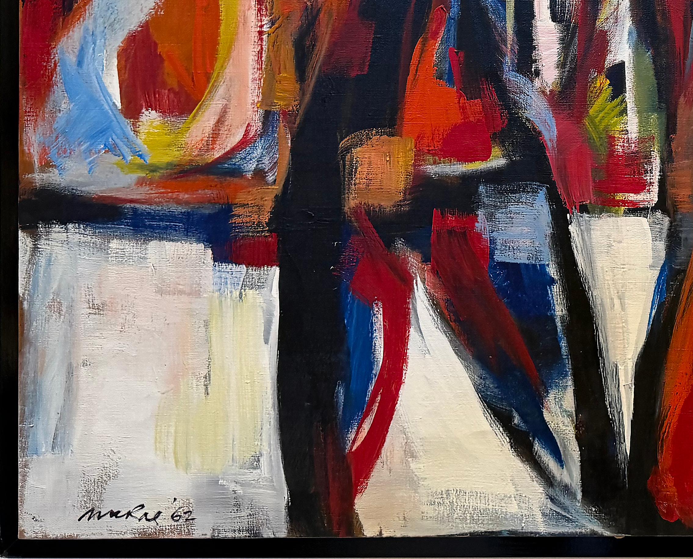 Übergroßes abstraktes Strandgemälde aus der Mitte des Jahrhunderts, signiert, 1962 (amerikanisch) im Angebot