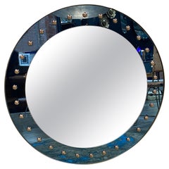 Mid Century Oversize Round Mirror, Italy, 1970