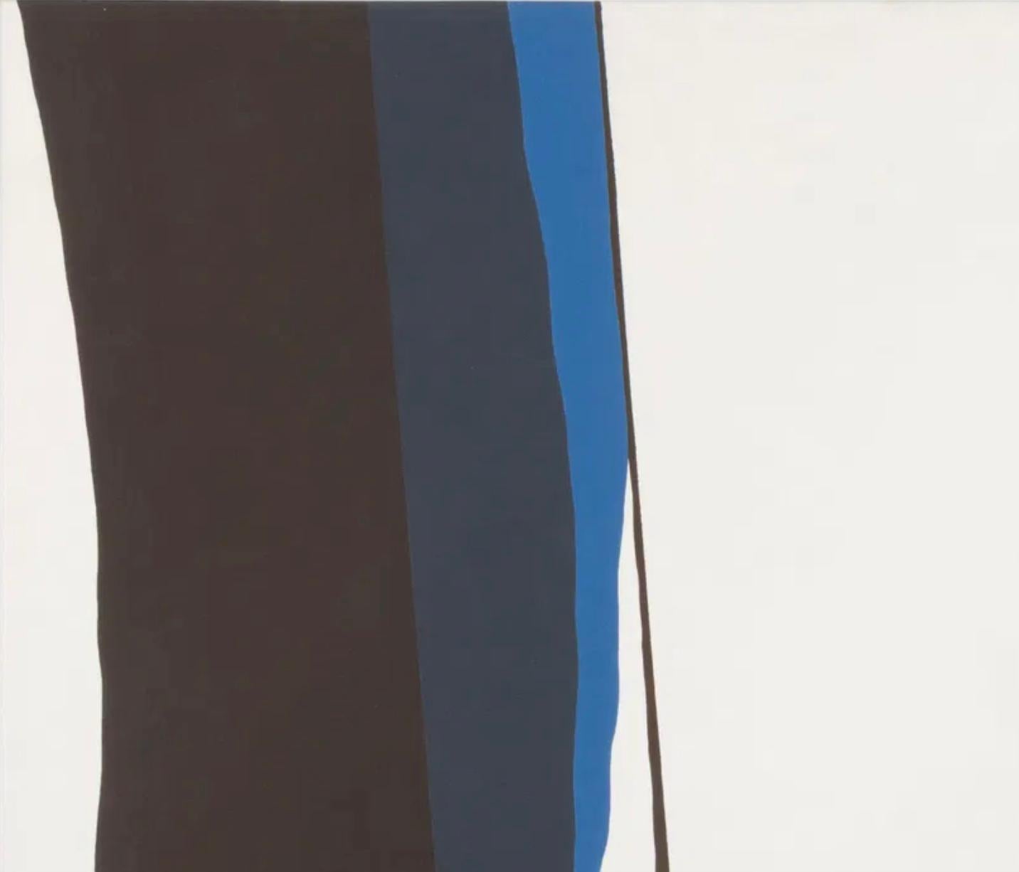 Mid Century Oversized Abstrakte Malerei Öl auf Leinwand zeigt vertikale blaue und schwarze gewundene Linien auf weißem Grund. Datiert 1974.

Lokale Pick-up in Brooklyn NYC oder Kingston NY oder Nachricht uns für einen Versand Angebot.

Maße 45