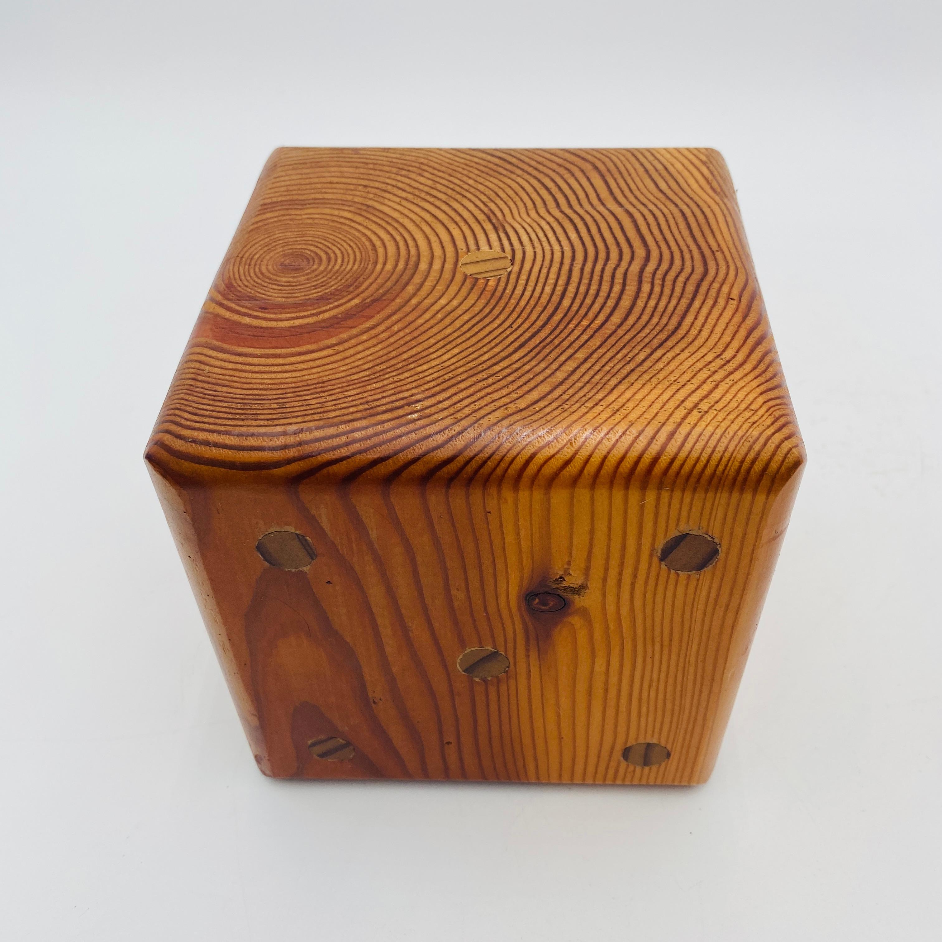 Mid Century Oversized Dice Hand Crafted Wood Bookends 1970s For Sale 4