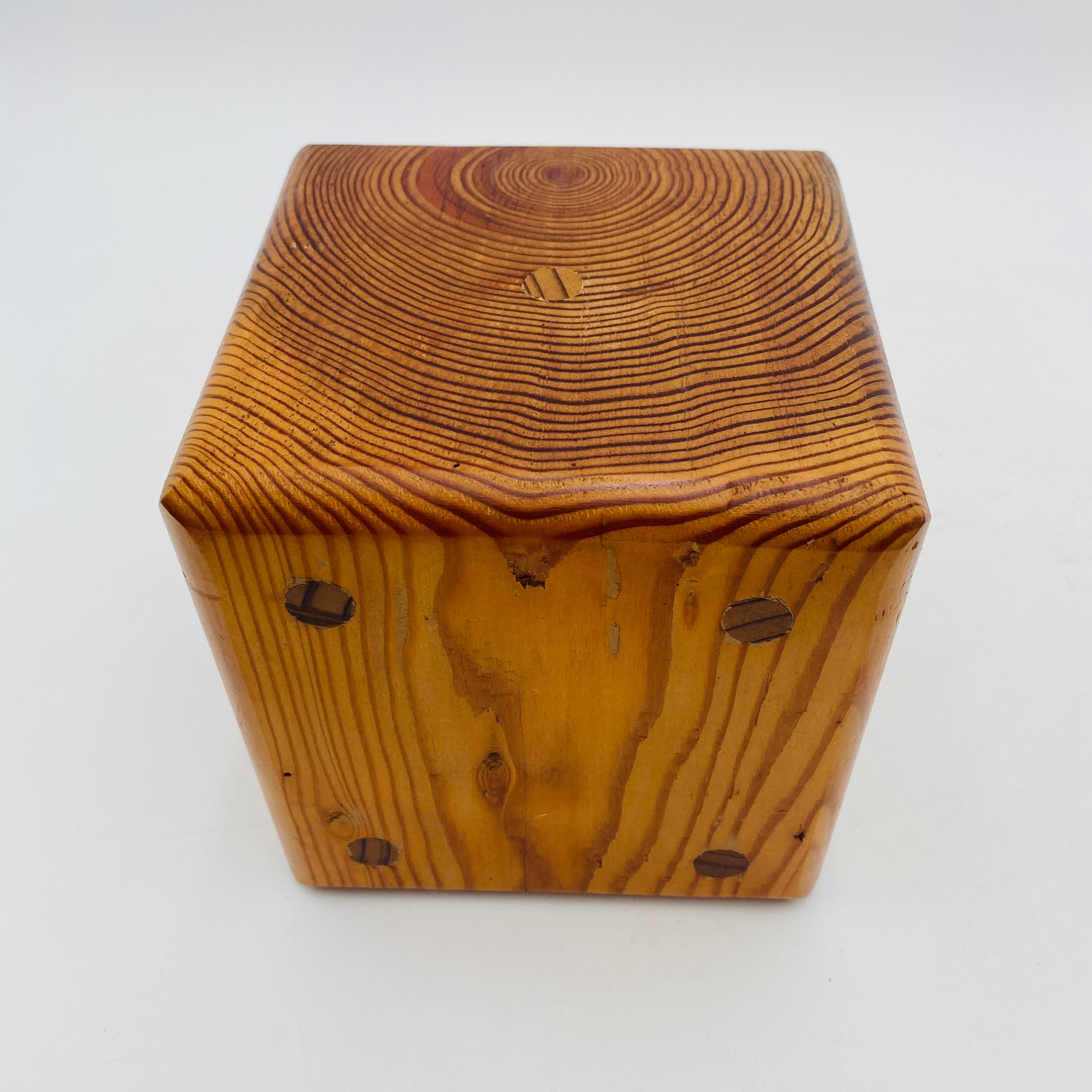 Mid Century Oversized Dice Hand Crafted Wood Bookends 1970s For Sale 5