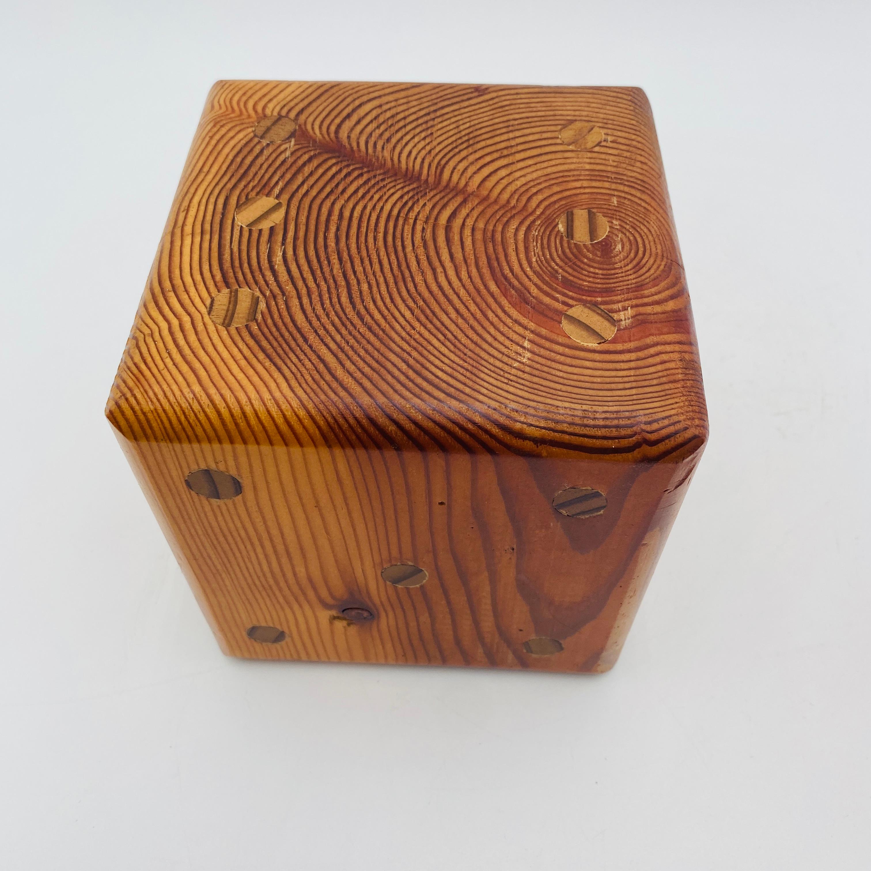 Mid Century Oversized Dice Hand Crafted Wood Bookends 1970s For Sale 6