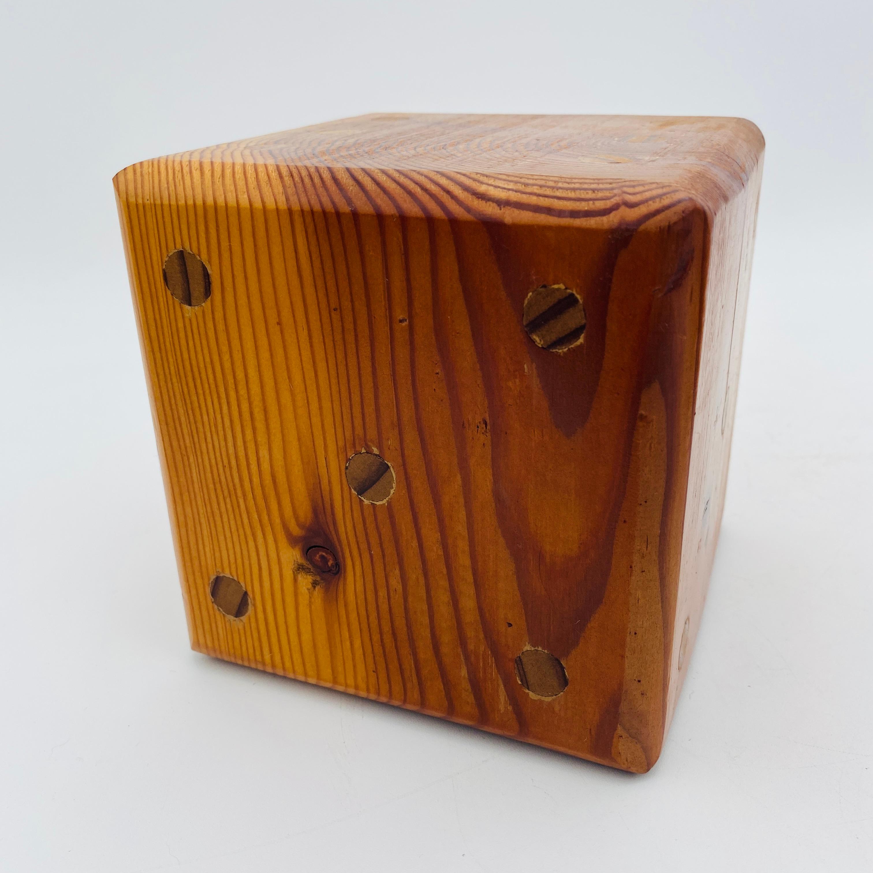 Mid Century Oversized Dice Hand Crafted Wood Bookends 1970s For Sale 10