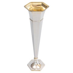 Vaso a tromba d'argento sovradimensionato di metà secolo