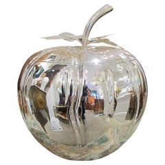 Mid-Century Oversized Silver-Plated Apple Ice Bucket, Italian