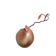 Cerámica de estudio / escultura de mediados de siglo, sobredimensionada y esmaltada en terracota