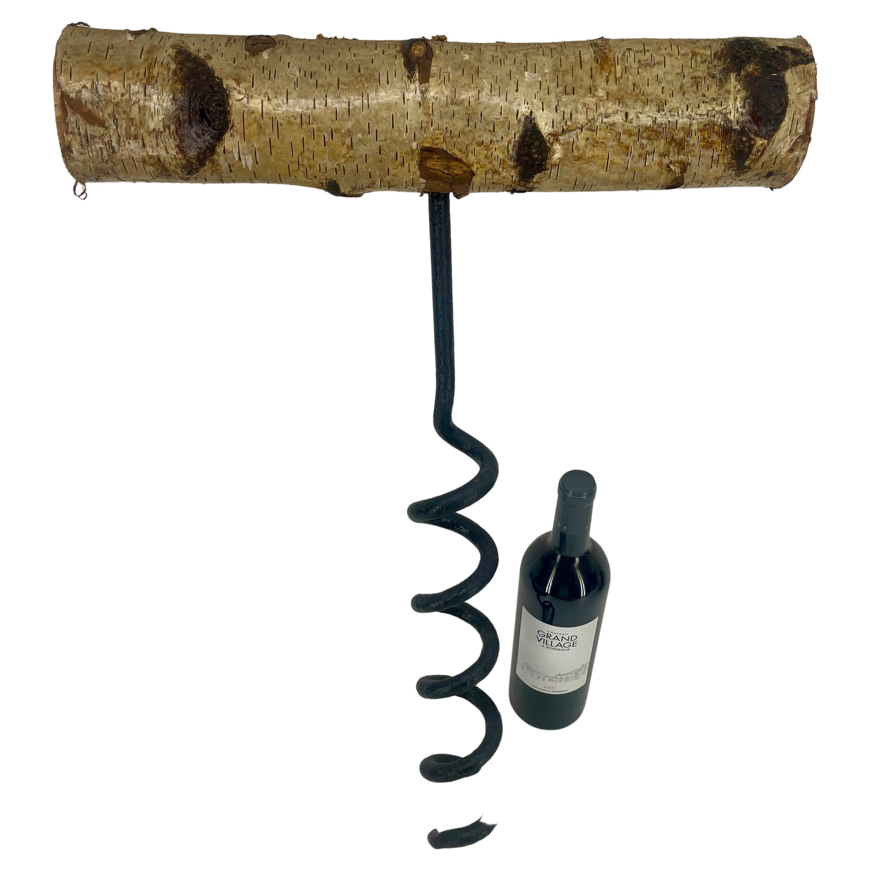 American Mid-Century Oversized Wine Whiskey Corkscrew Sculpture  For Sale