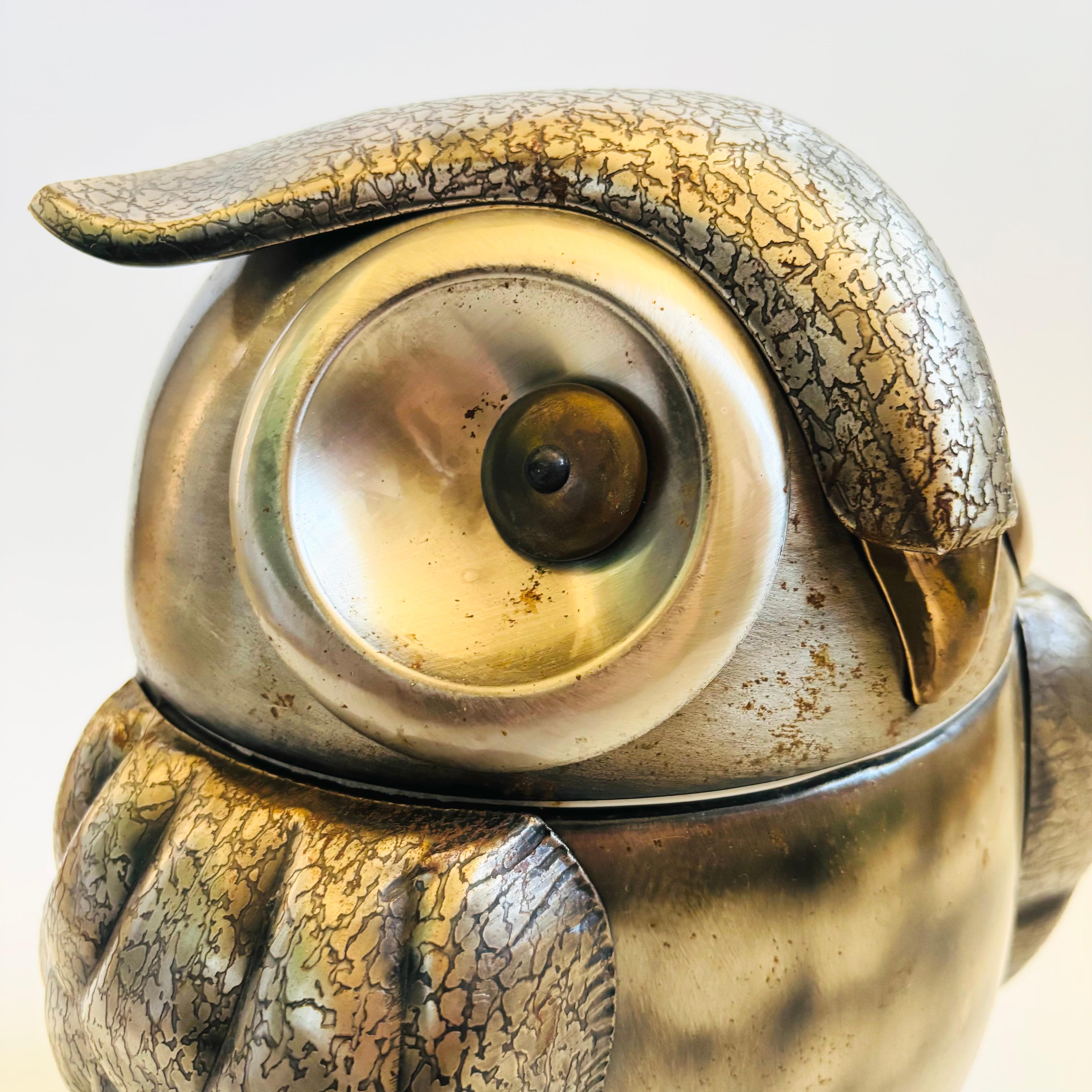 Mid Century Owl Ice Bucket by Seymour Mann In Good Condition For Sale In Fairfield, CA