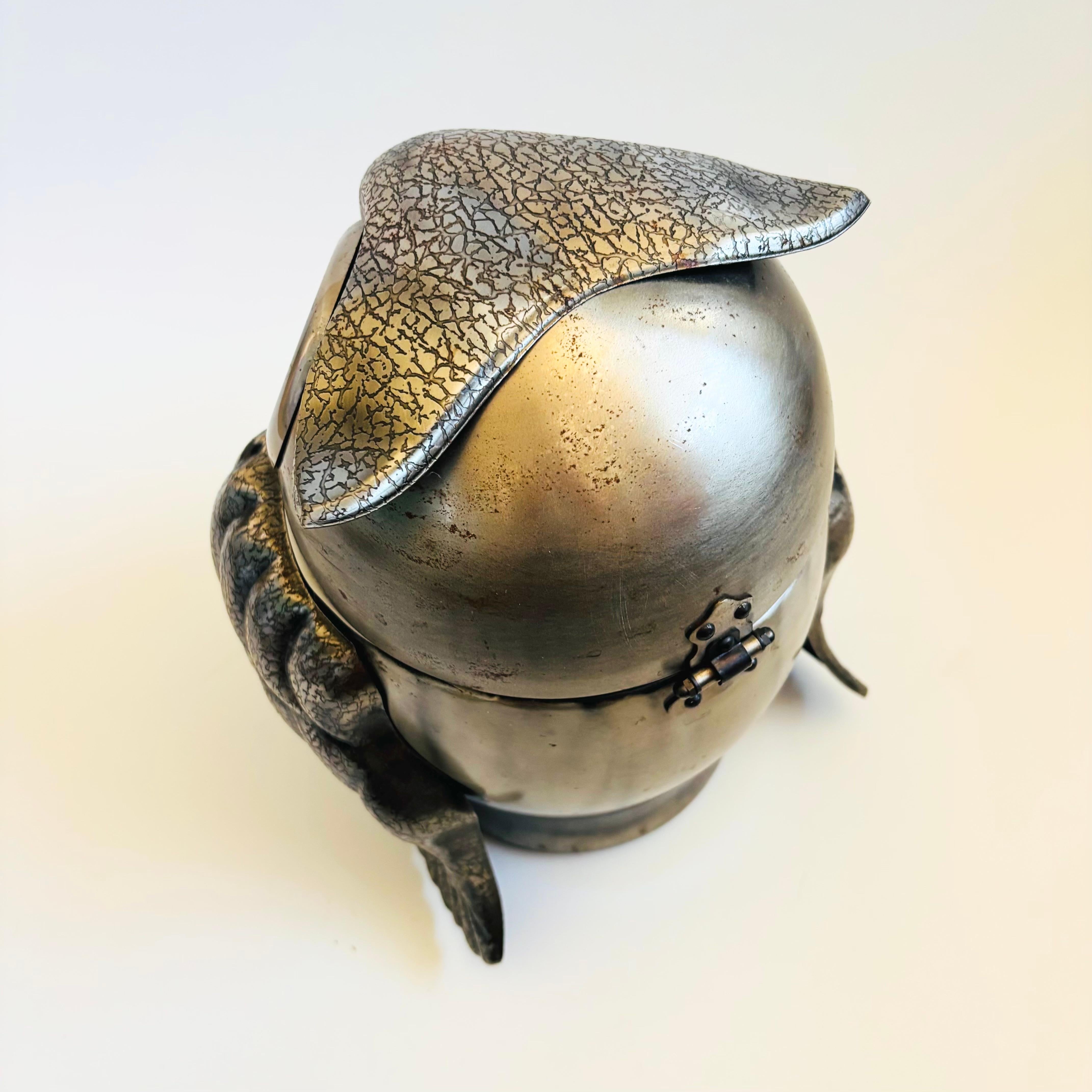 Metal Mid Century Owl Ice Bucket by Seymour Mann For Sale