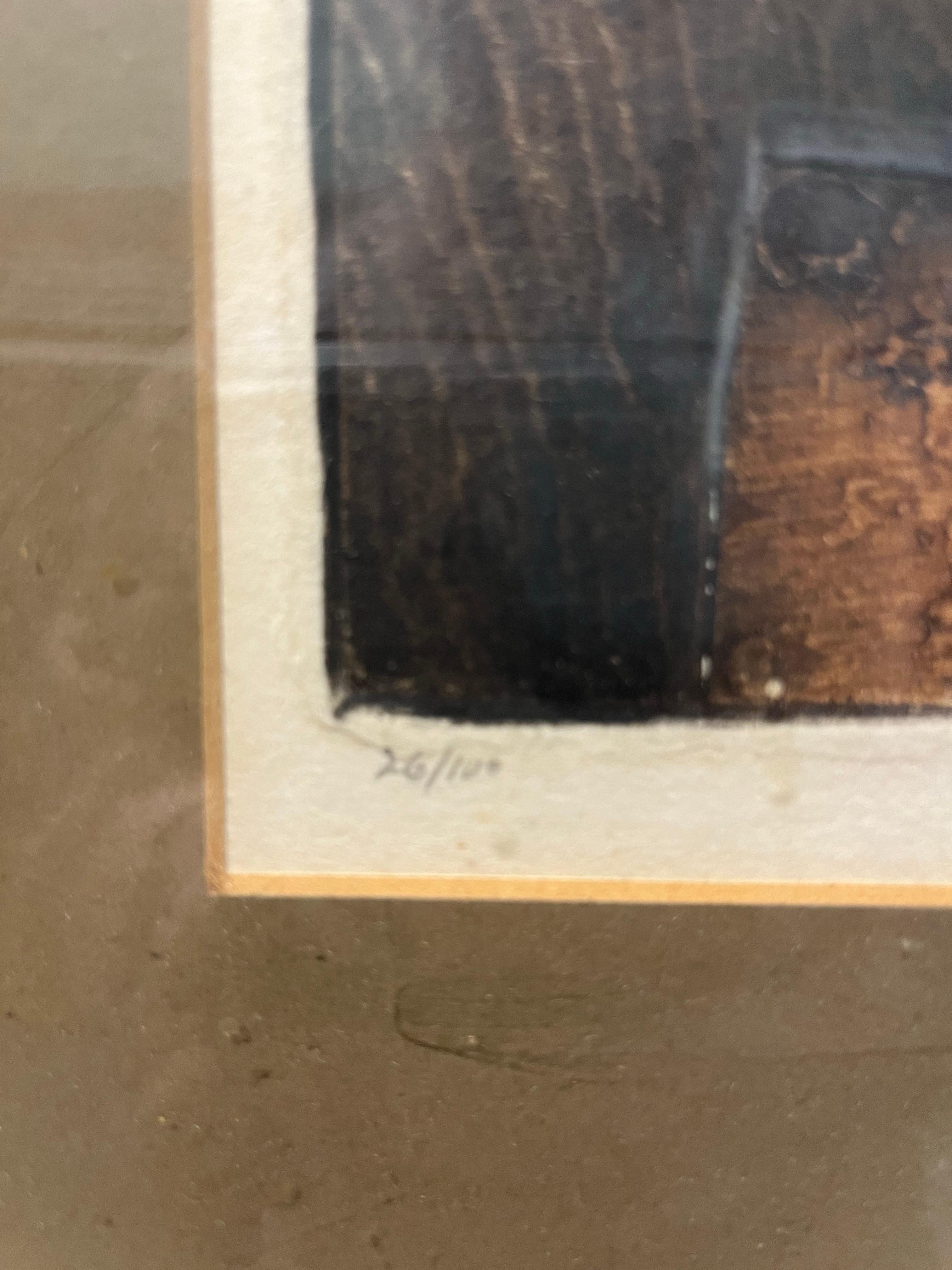 Mitte des Jahrhunderts Eule Joseph Demarais Lithographie Radierung (amerikanisch) im Angebot