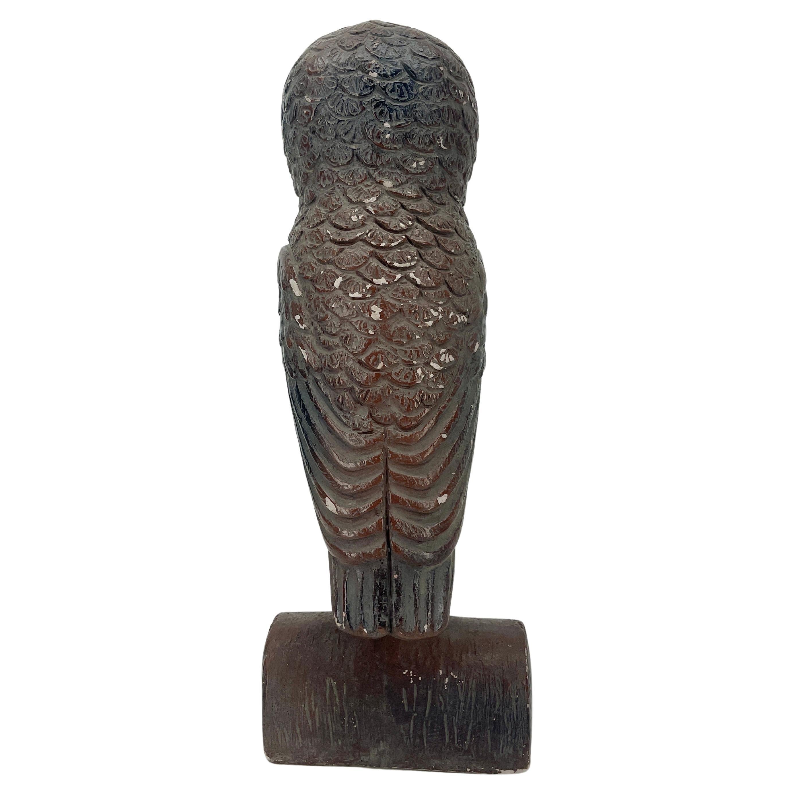 Mid-Century Owl Sculpture on Stand For Sale 2