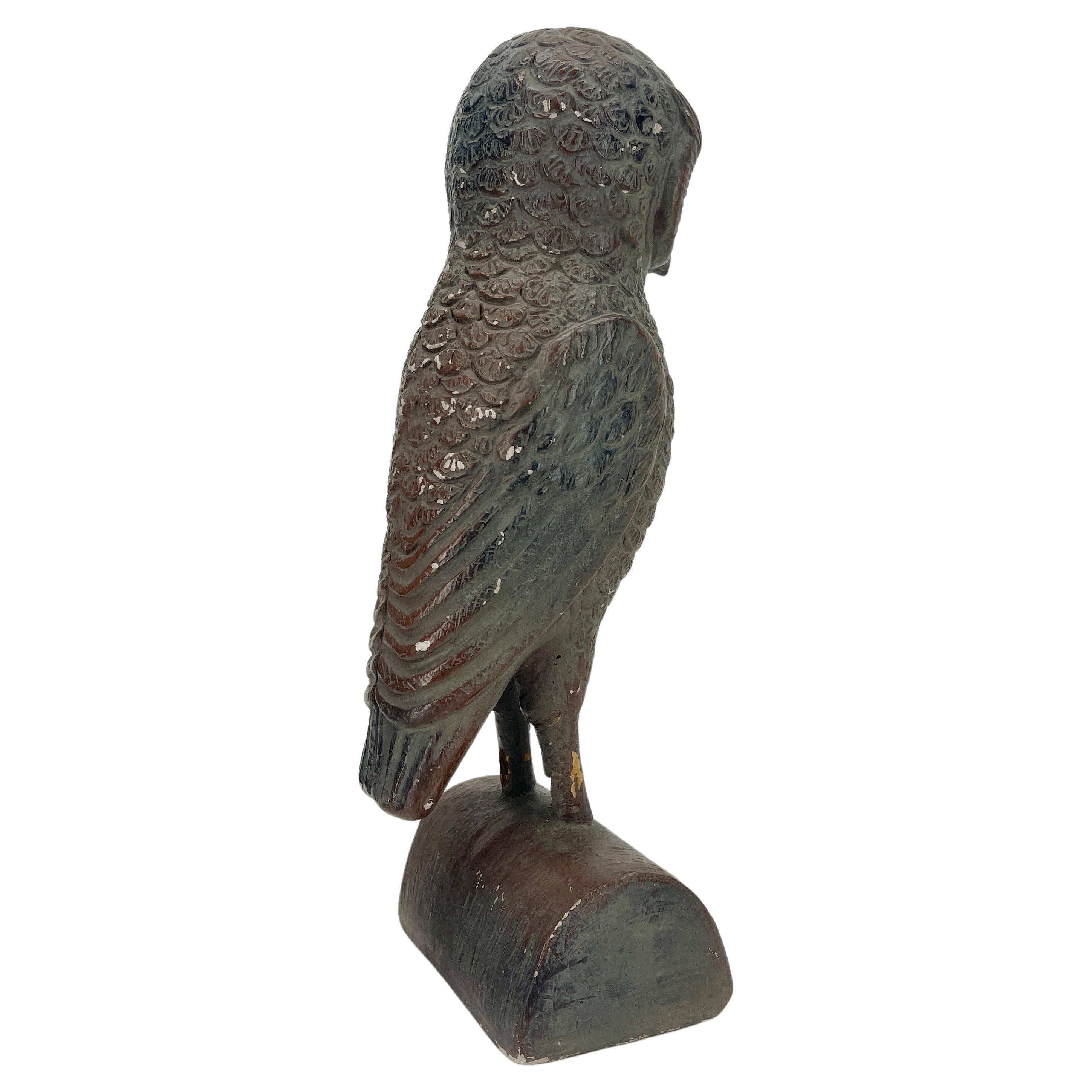 Mid-Century Owl Sculpture on Stand For Sale 3