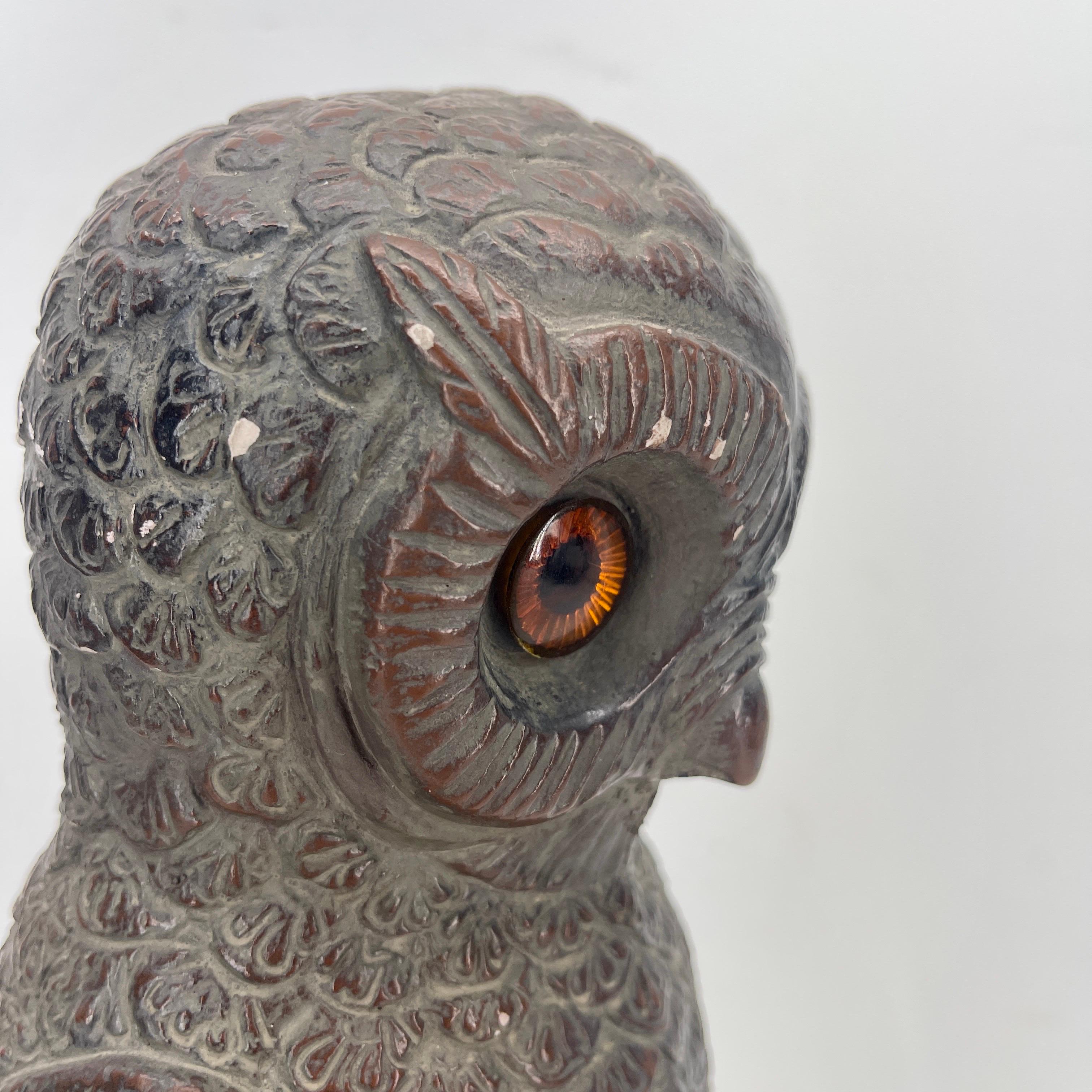 Mid-Century Owl Sculpture on Stand For Sale 6