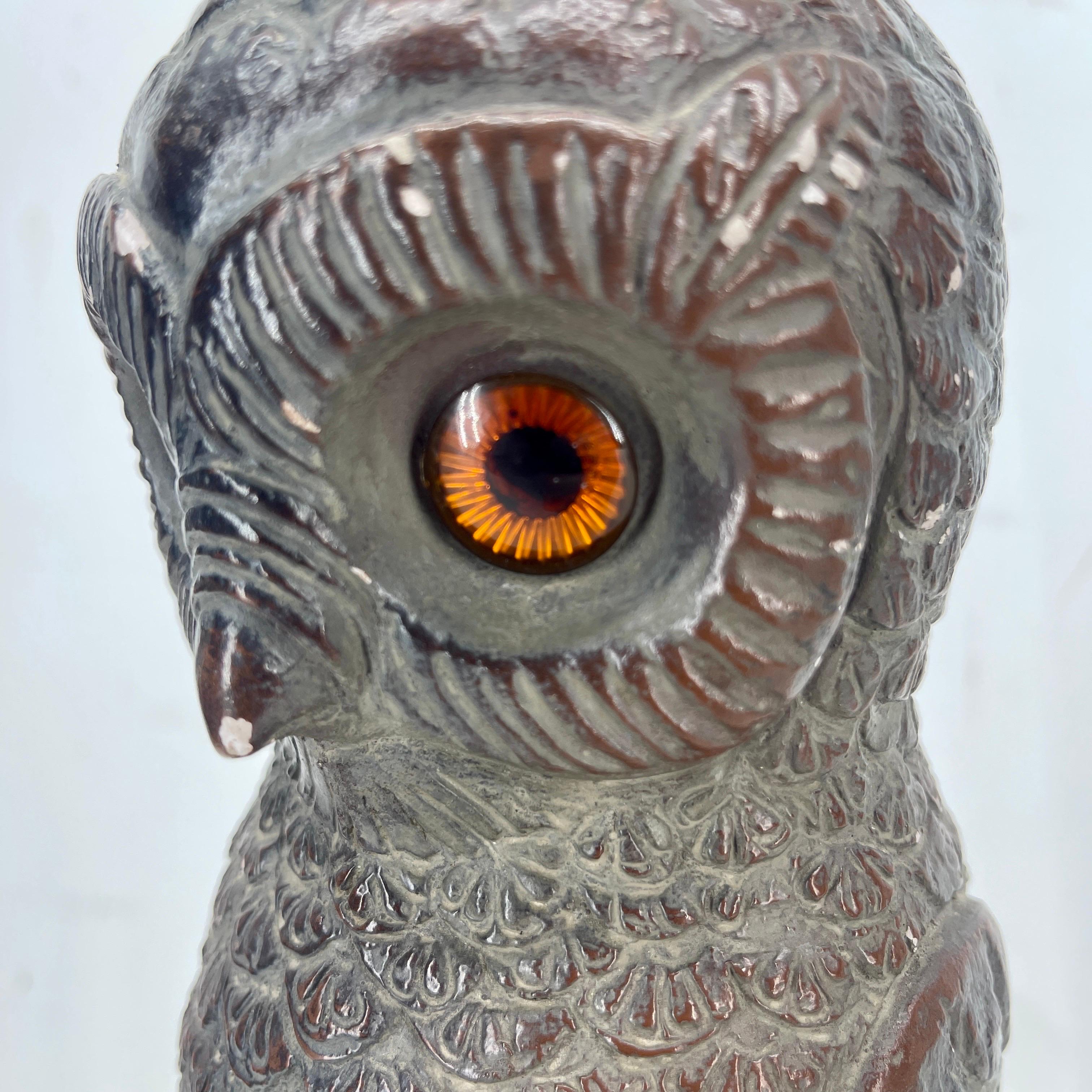 Mid-Century Owl Sculpture on Stand For Sale 7