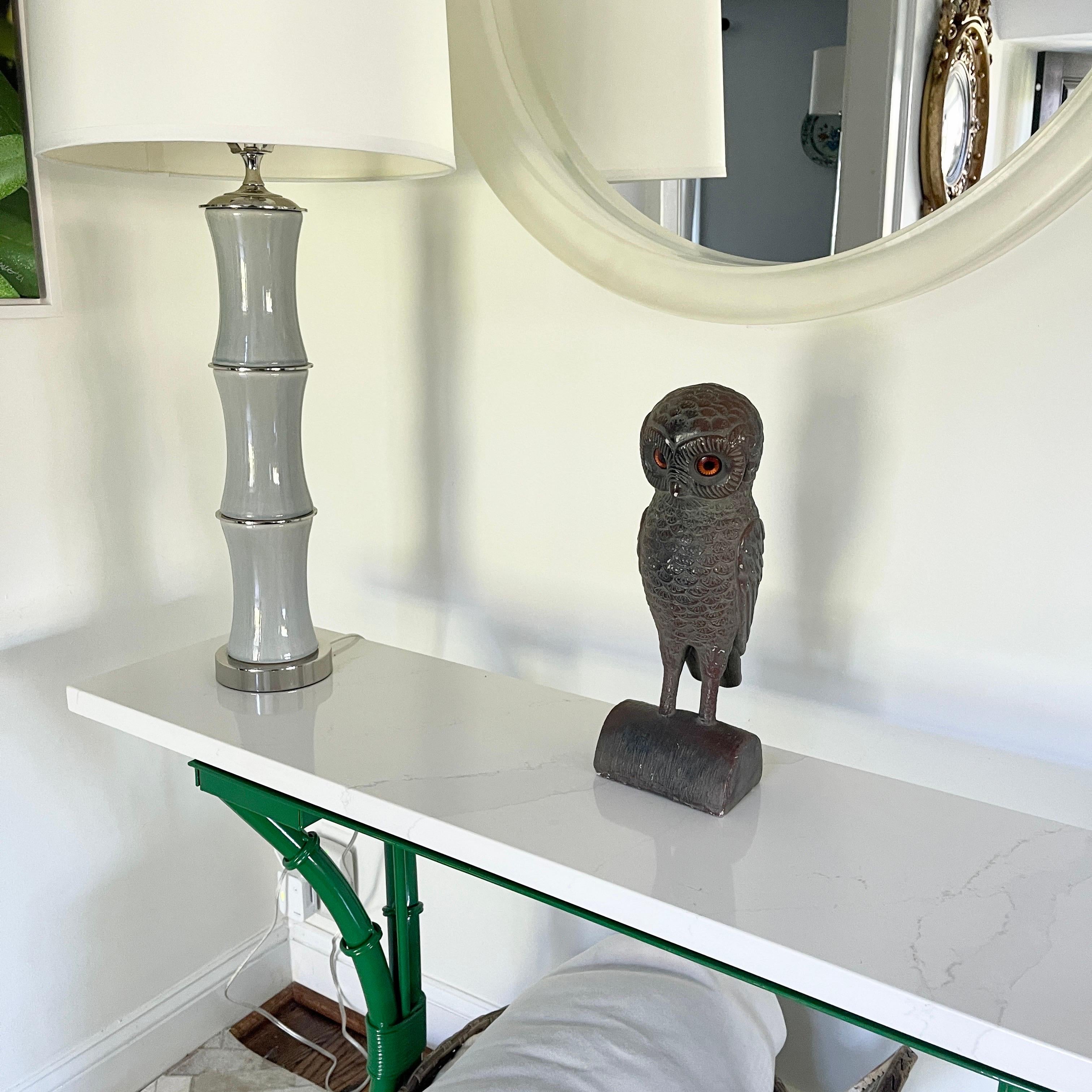 Mid-Century Owl Sculpture on Stand For Sale 10