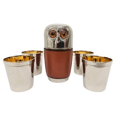 Mid Century Owl Shaped Nested Shot Cups Drinks Set, Germany, c. 1960