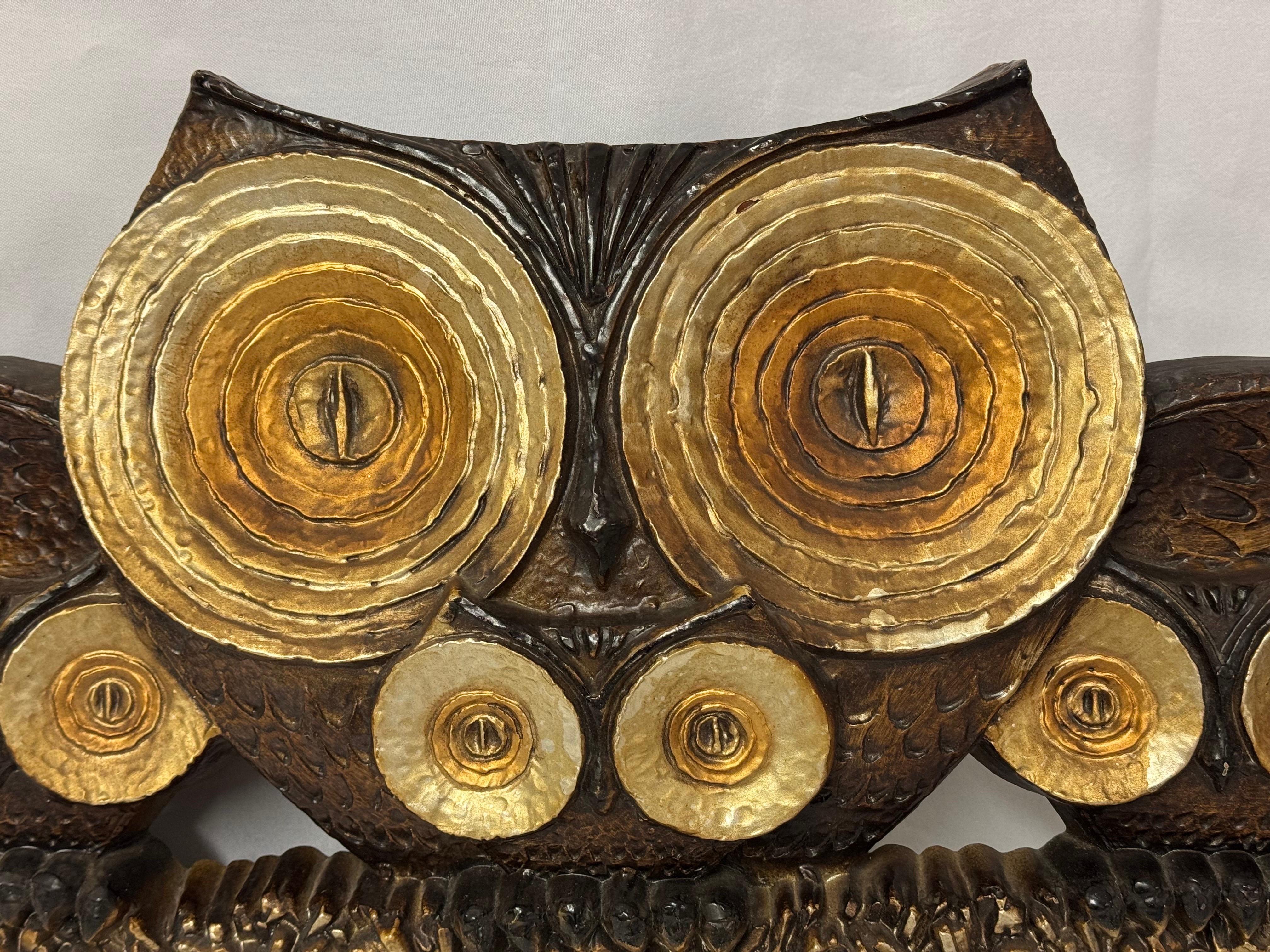 Mid Century Eule Wandskulptur (Moderne der Mitte des Jahrhunderts) im Angebot