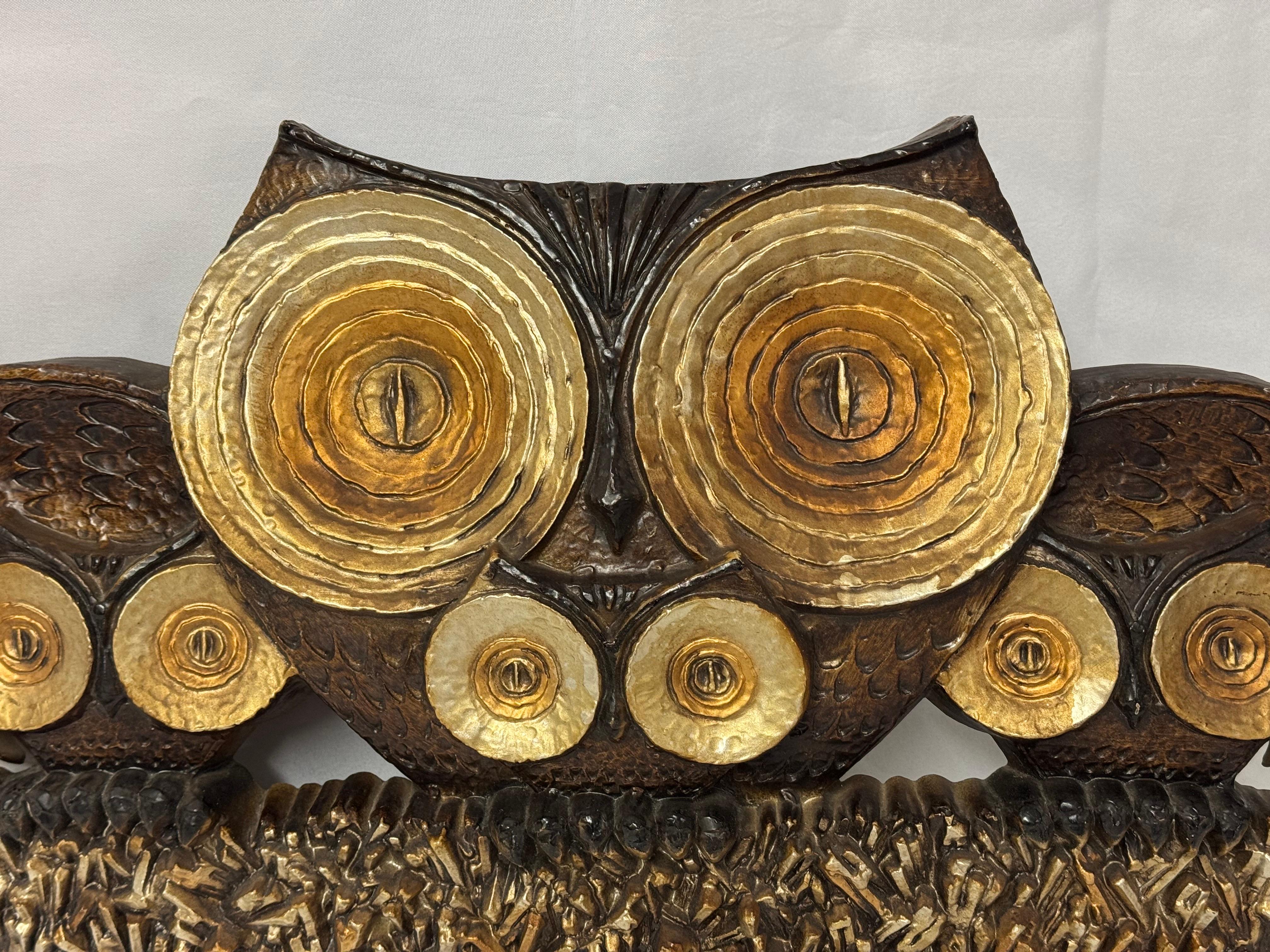 Mid Century Eule Wandskulptur im Zustand „Gut“ im Angebot in Redding, CT