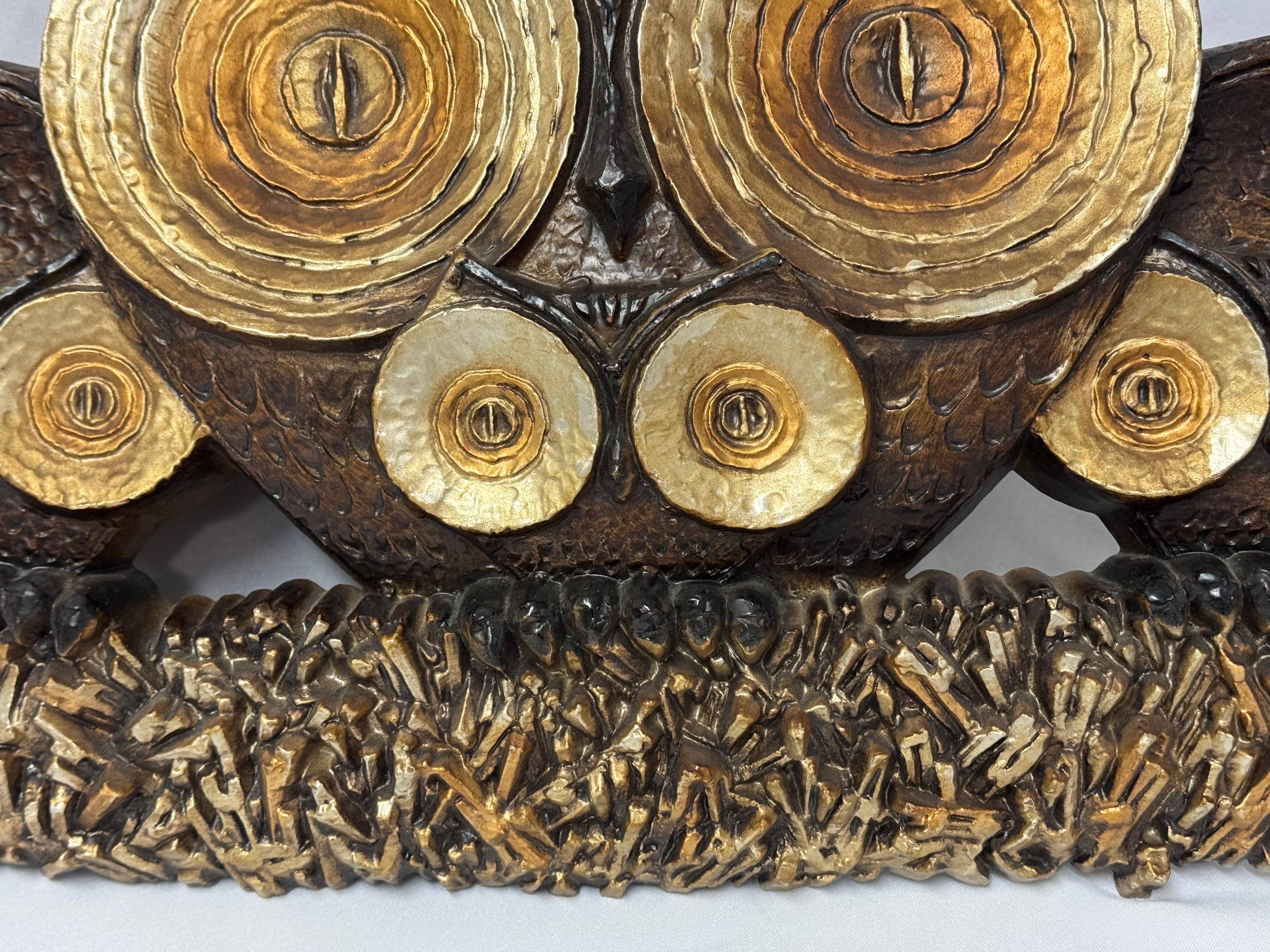 Mid Century Eule Wandskulptur im Angebot 2