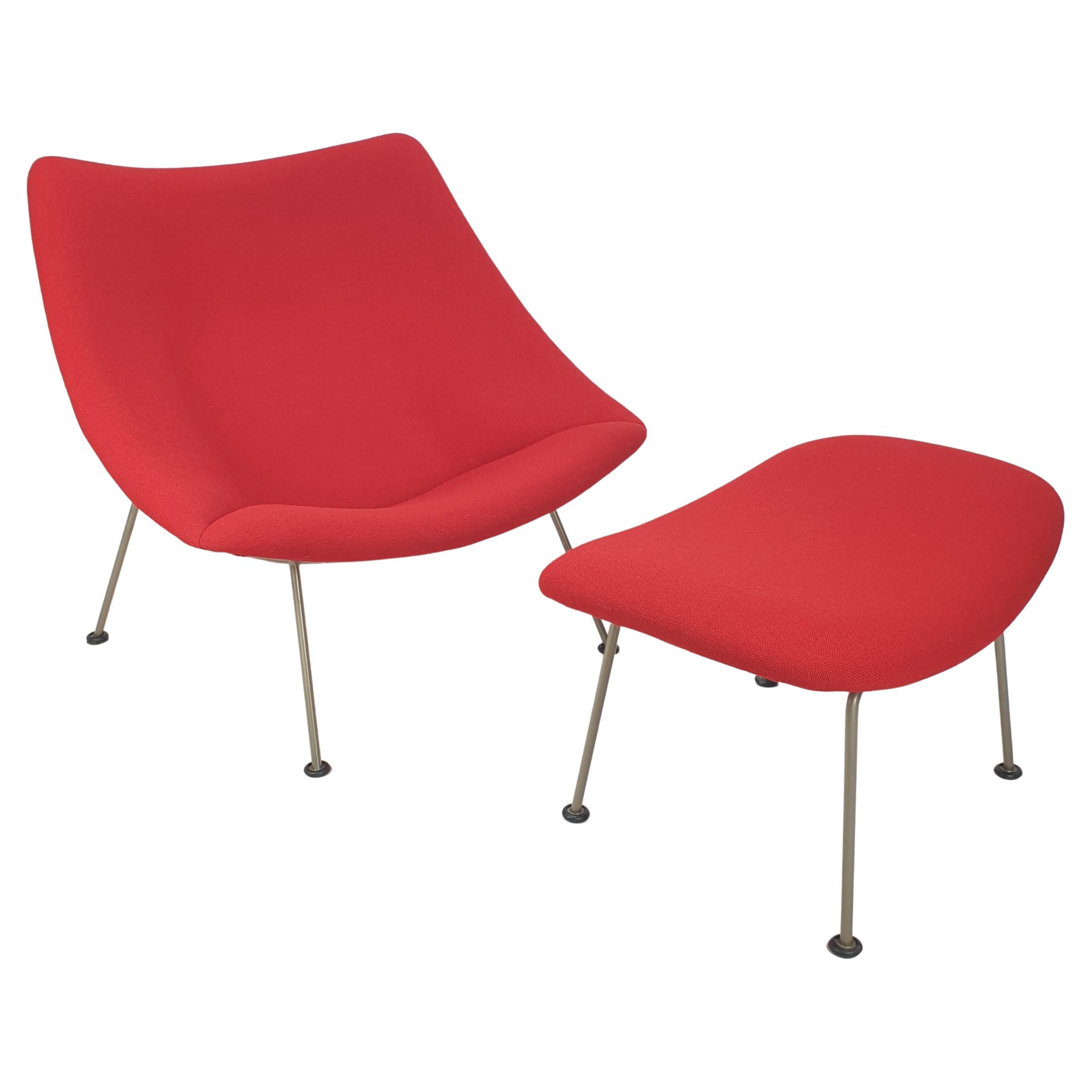 Mid Century Oyster Chair and Ottoman by Pierre Paulin for Artifort, 1960s