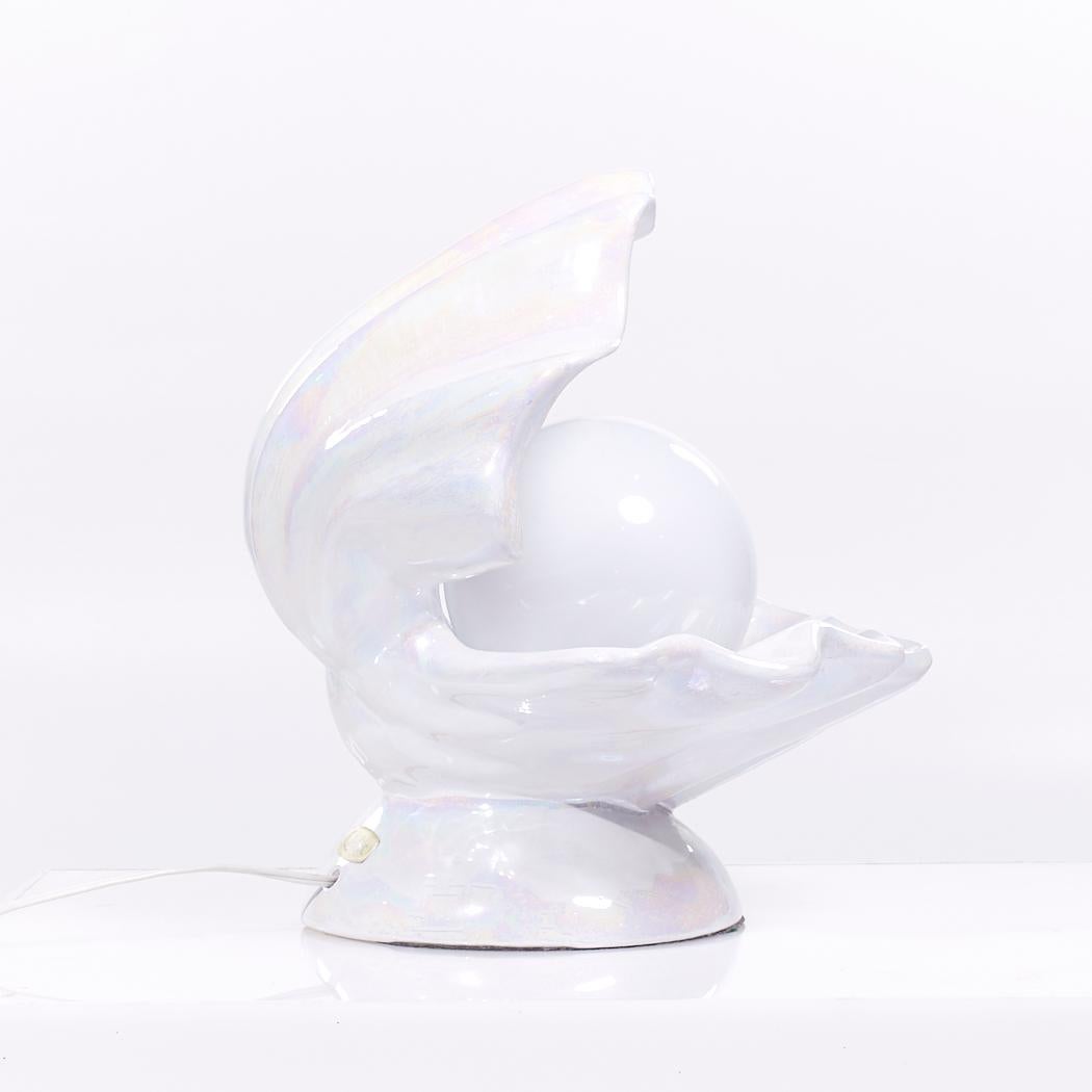 Lámparas de porcelana con forma de concha de ostra de mediados de siglo - Pareja en venta 3