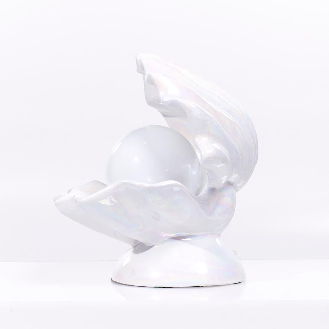 Lámparas de porcelana con forma de concha de ostra de mediados de siglo - Pareja en venta 4