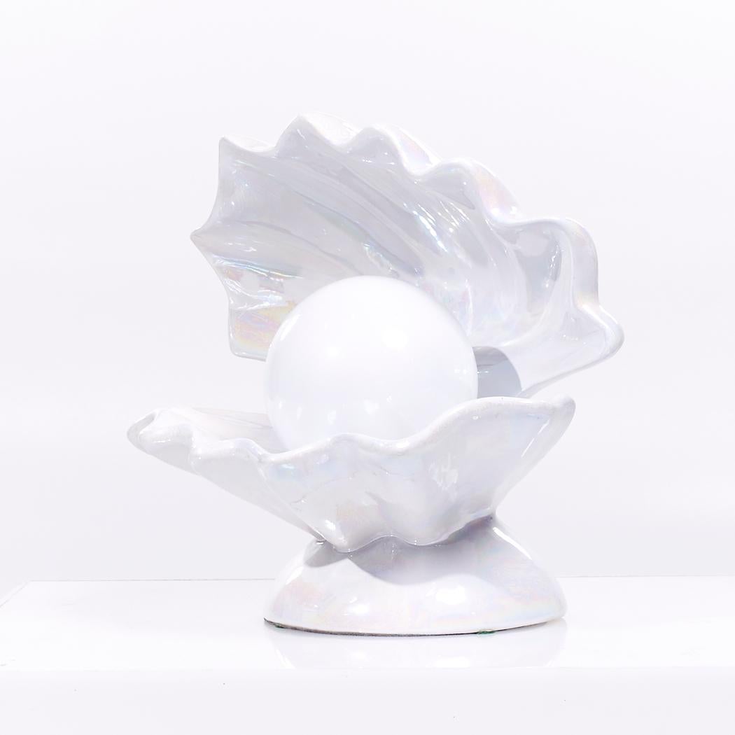 Lámparas de porcelana con forma de concha de ostra de mediados de siglo - Pareja finales del siglo XX en venta
