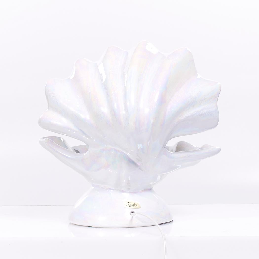 Lámparas de porcelana con forma de concha de ostra de mediados de siglo - Pareja en venta 1