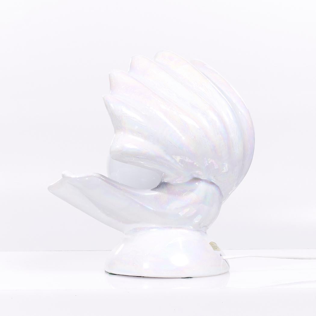 Lámparas de porcelana con forma de concha de ostra de mediados de siglo - Pareja en venta 2