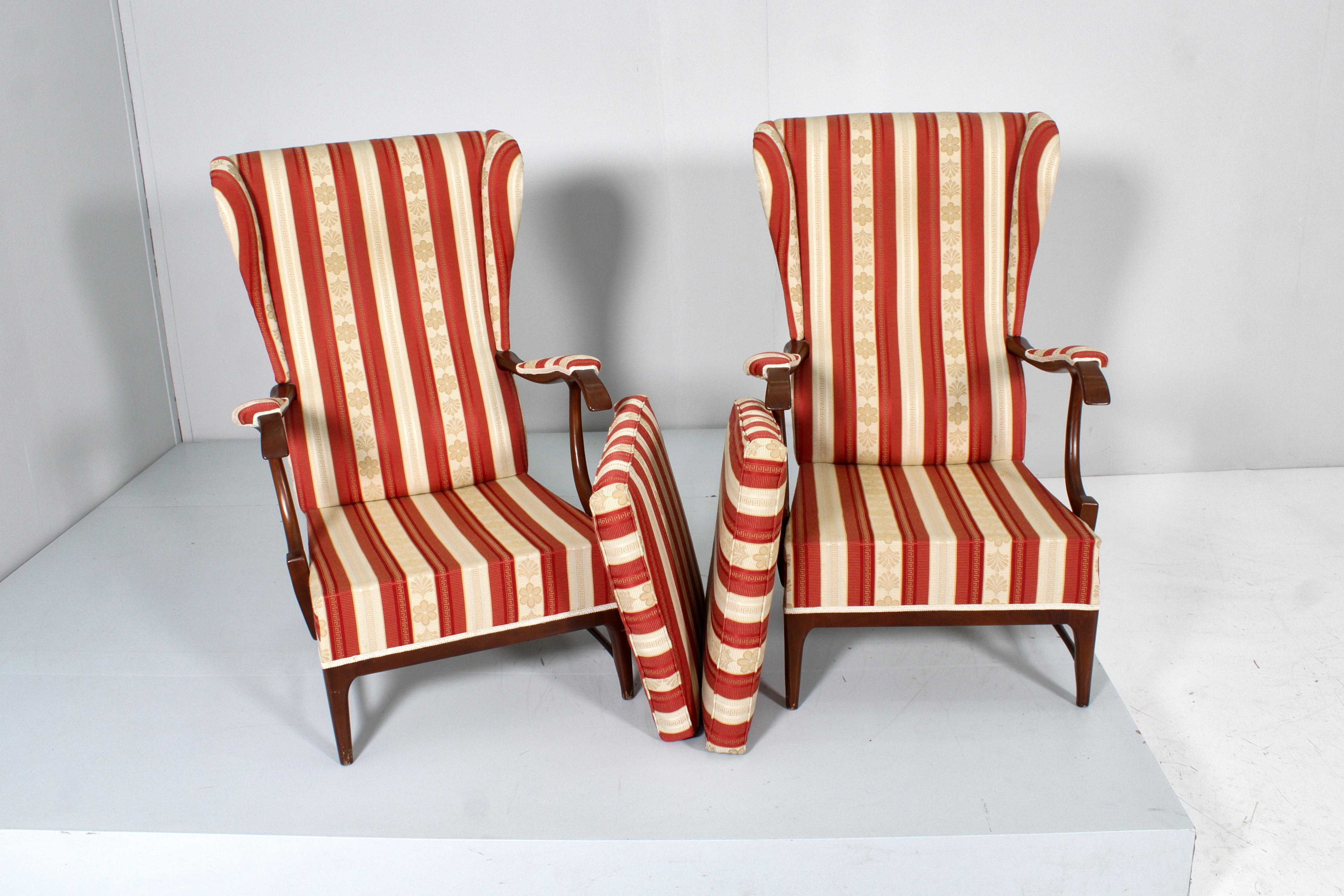 Mid-Century-Sessel aus Holz und Satin, P. Buffa für Frama, 60er Jahre, Italien  im Angebot 7