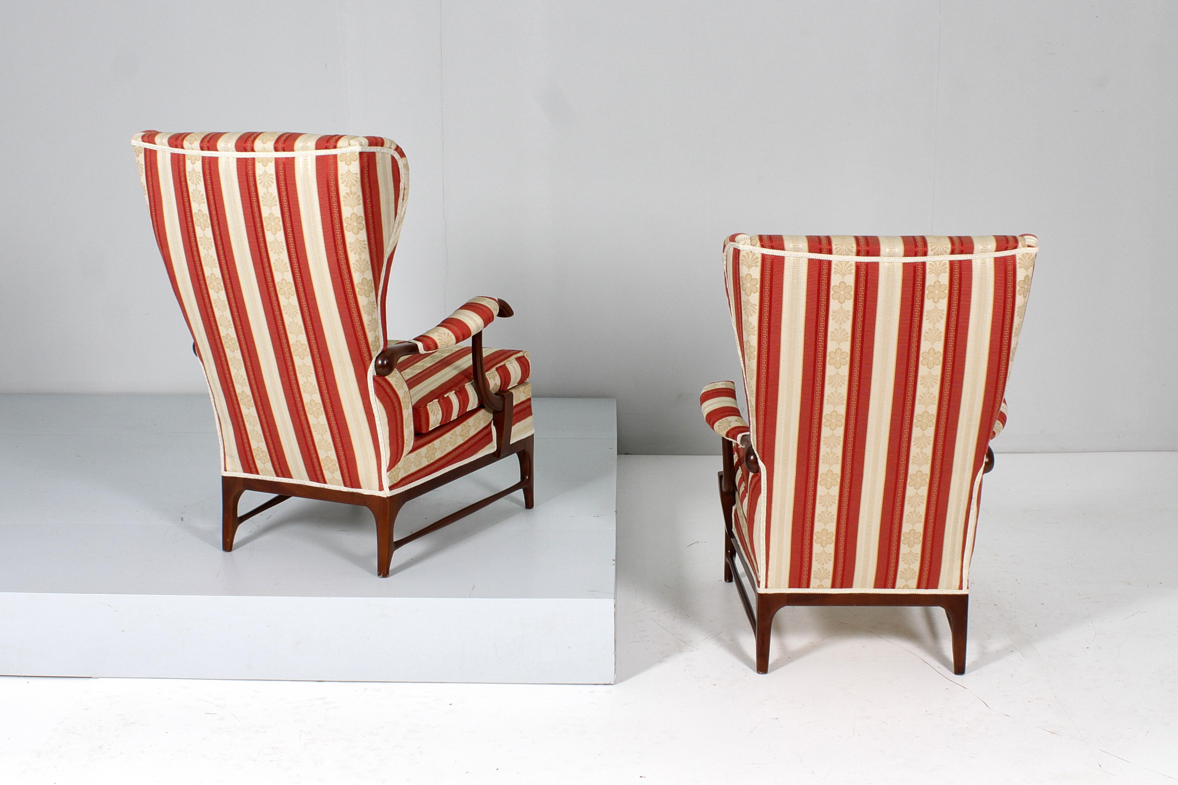 Mid-Century-Sessel aus Holz und Satin, P. Buffa für Frama, 60er Jahre, Italien  im Zustand „Gut“ im Angebot in Palermo, IT
