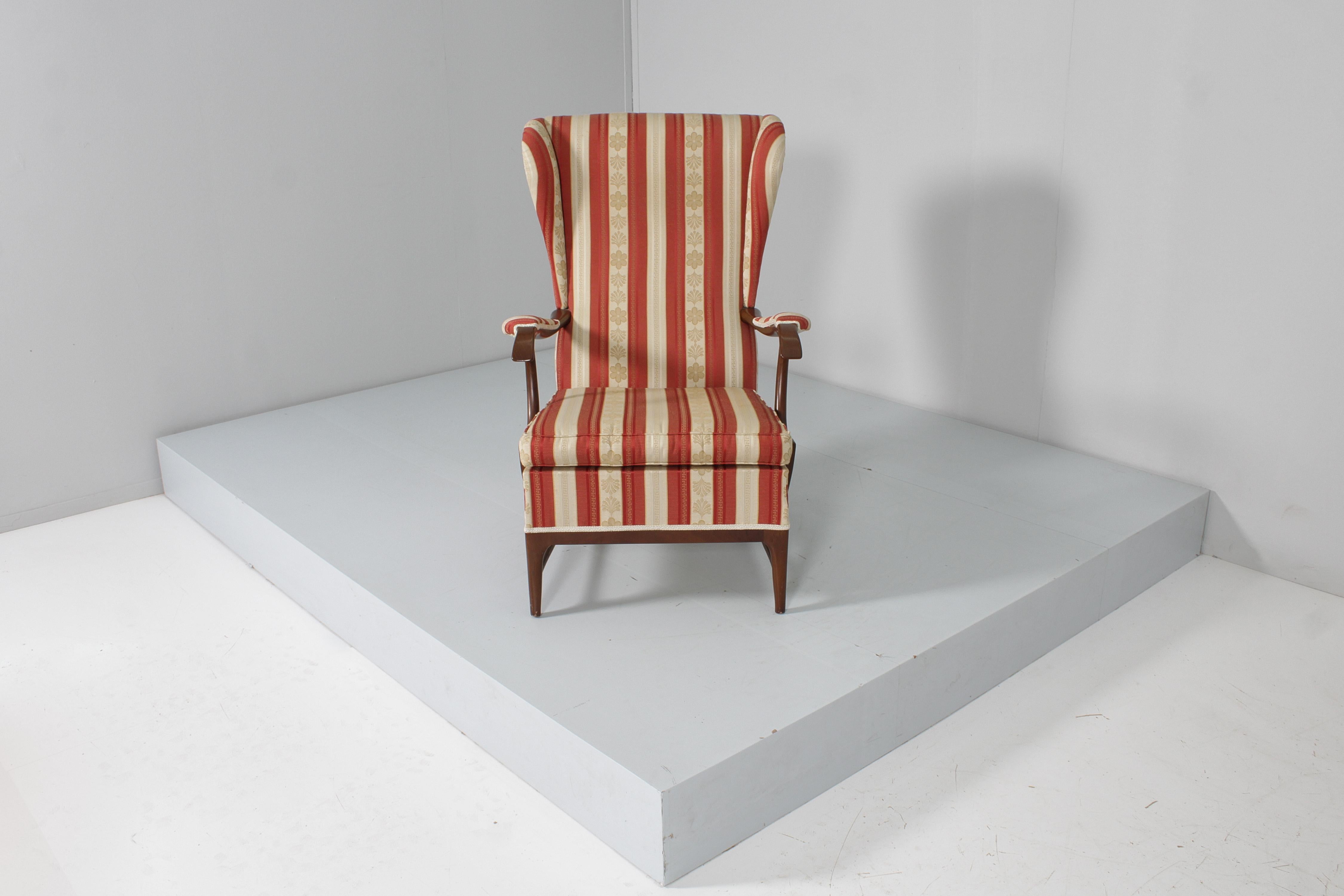 Mid-Century-Sessel aus Holz und Satin, P. Buffa für Frama, 60er Jahre, Italien  im Angebot 2