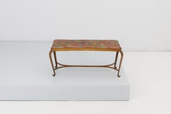 Mid-Century P. L. Colli Two Seat Gilded Curved Metal Bench, 40s