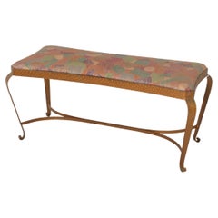 Mid-Century P. L. Colli Two Seat Gilded Curved Metal Bench, 40s