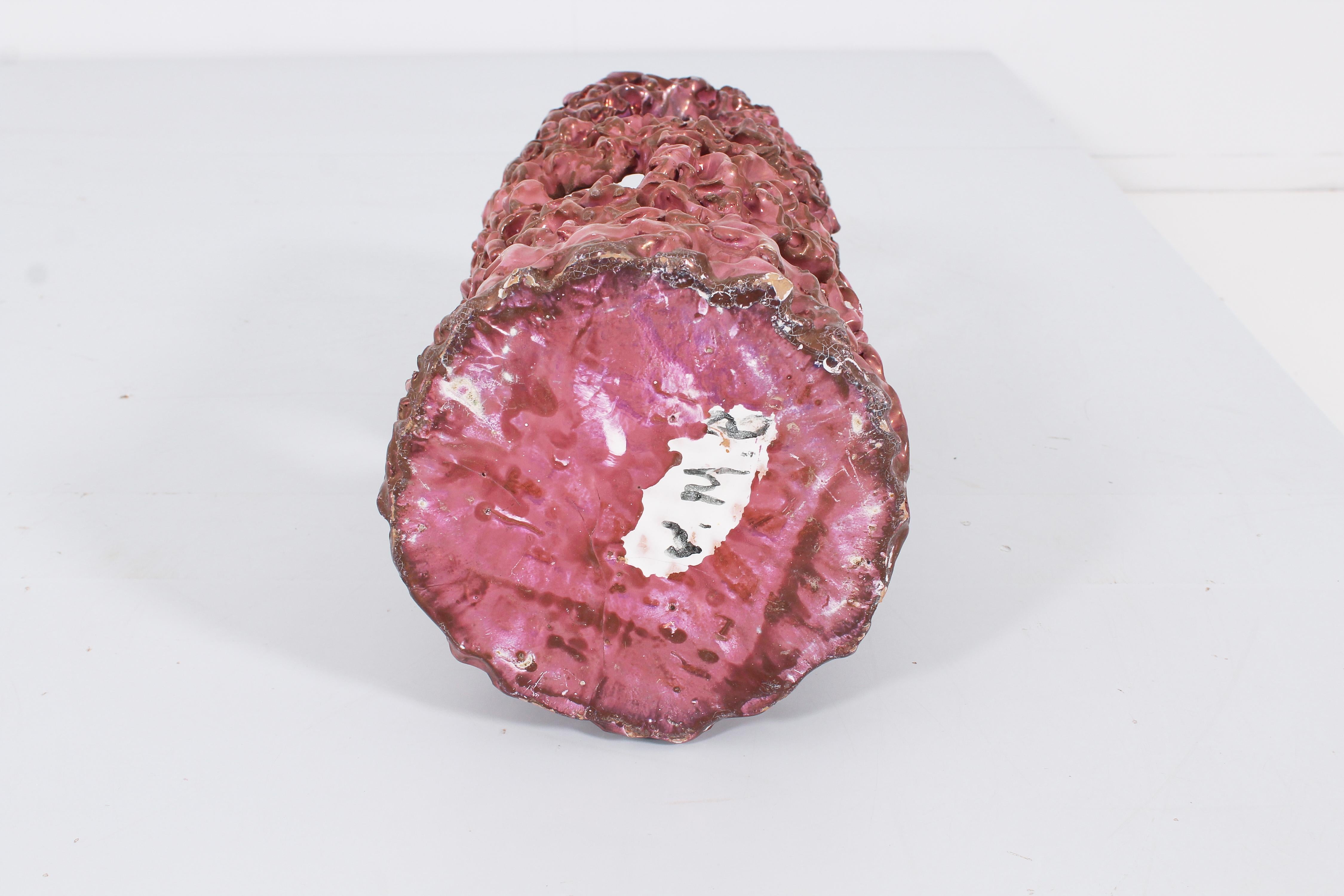 Mid-Century P. Melandri Pink Glazed Ceramic Umbrella Stand, 40s, Italy For Sale 5
