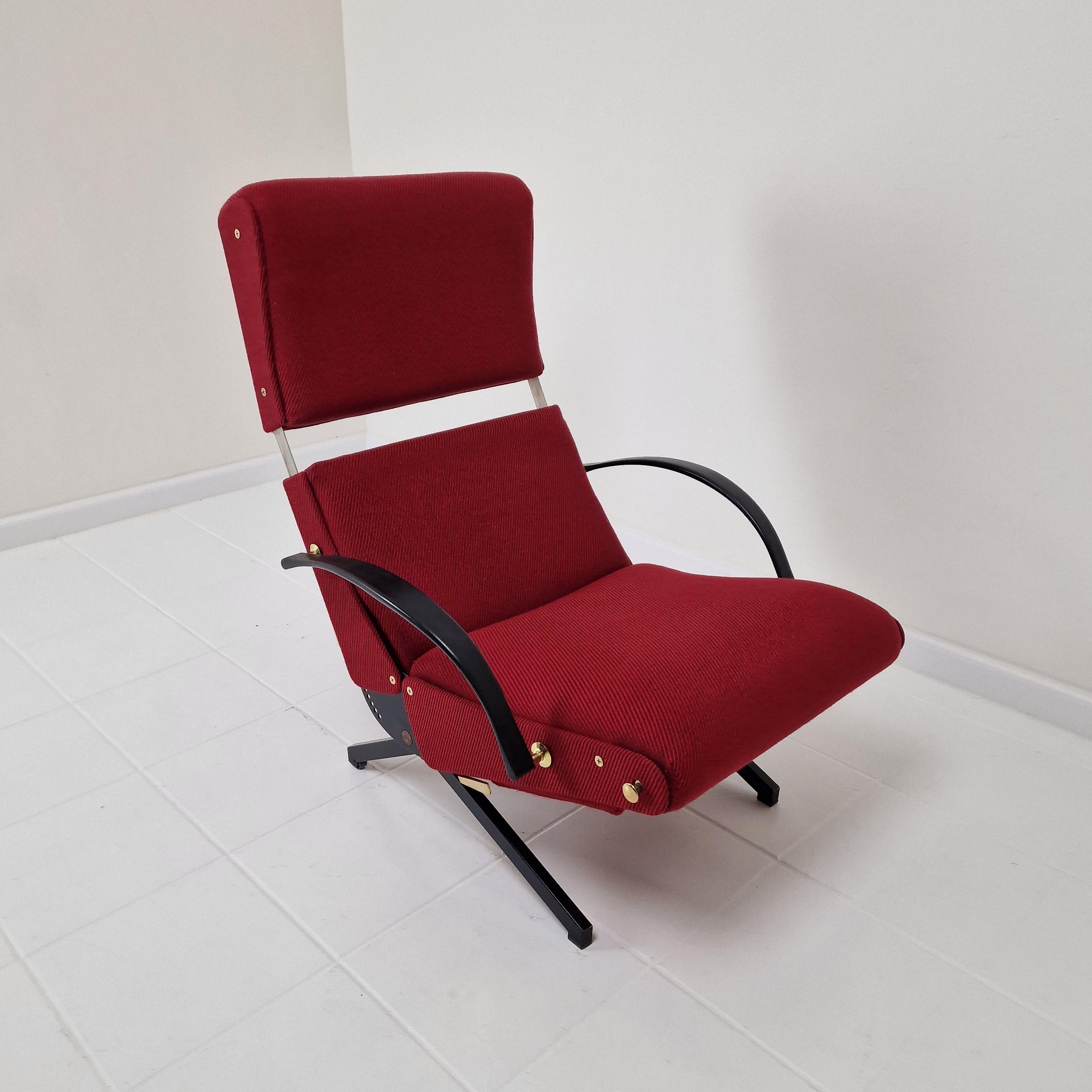 Mid-Century P40 Reclining Lounge Chair by Osvaldo Borsani for Tecno, 1950's For Sale 4