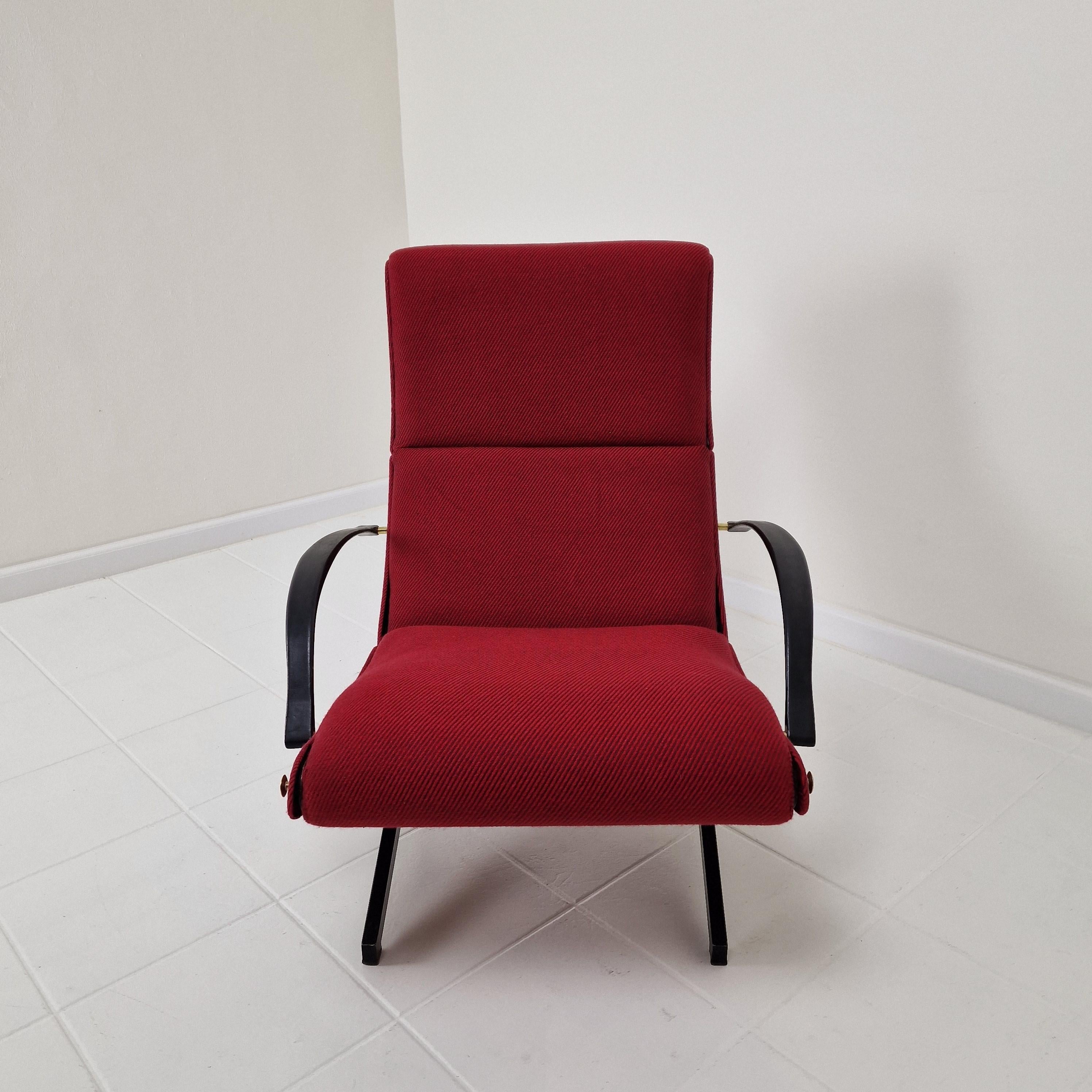 Italian Mid-Century P40 Reclining Lounge Chair by Osvaldo Borsani for Tecno, 1950's For Sale