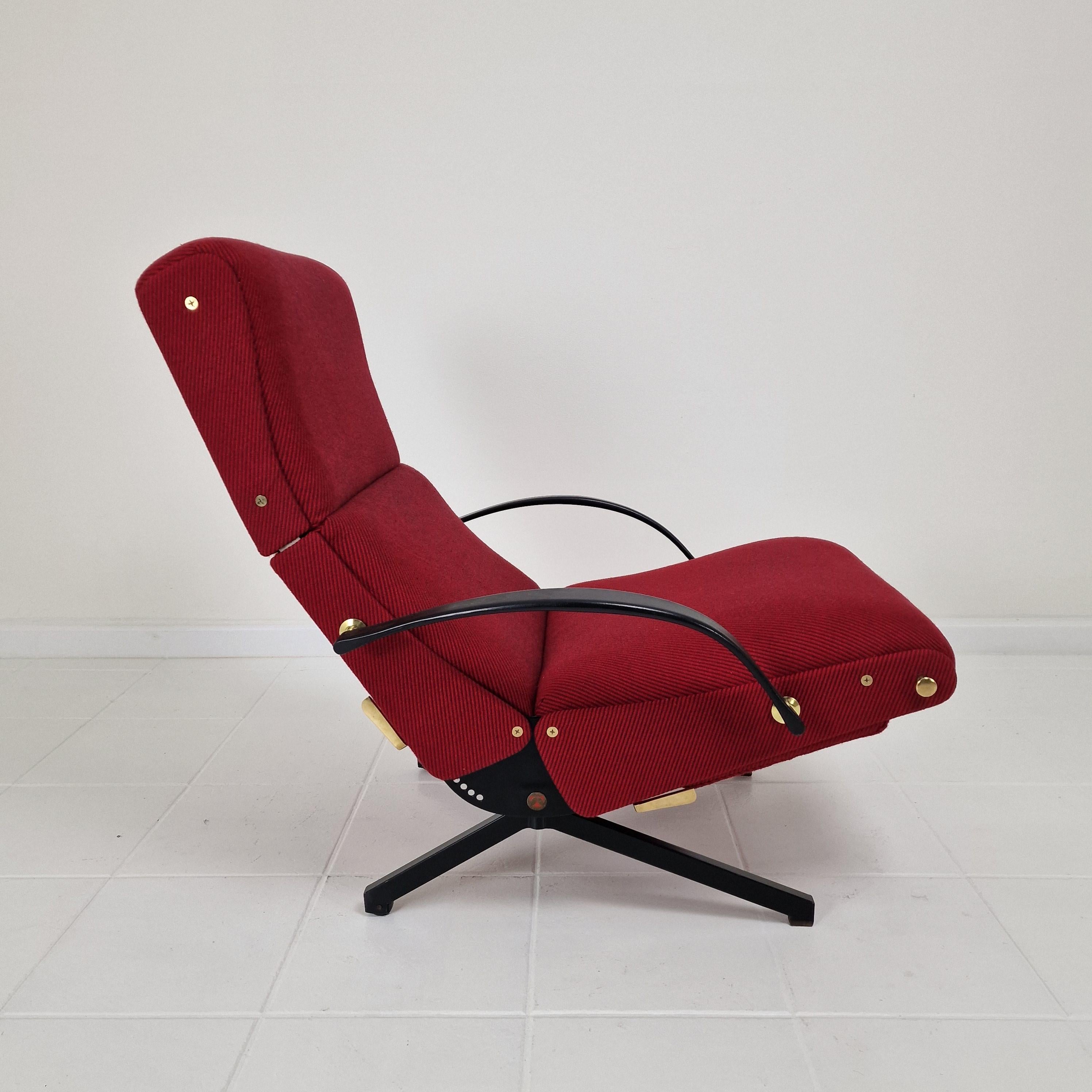 Mid-Century P40 Reclining Lounge Chair by Osvaldo Borsani for Tecno, 1950's In Good Condition For Sale In Oud Beijerland, NL