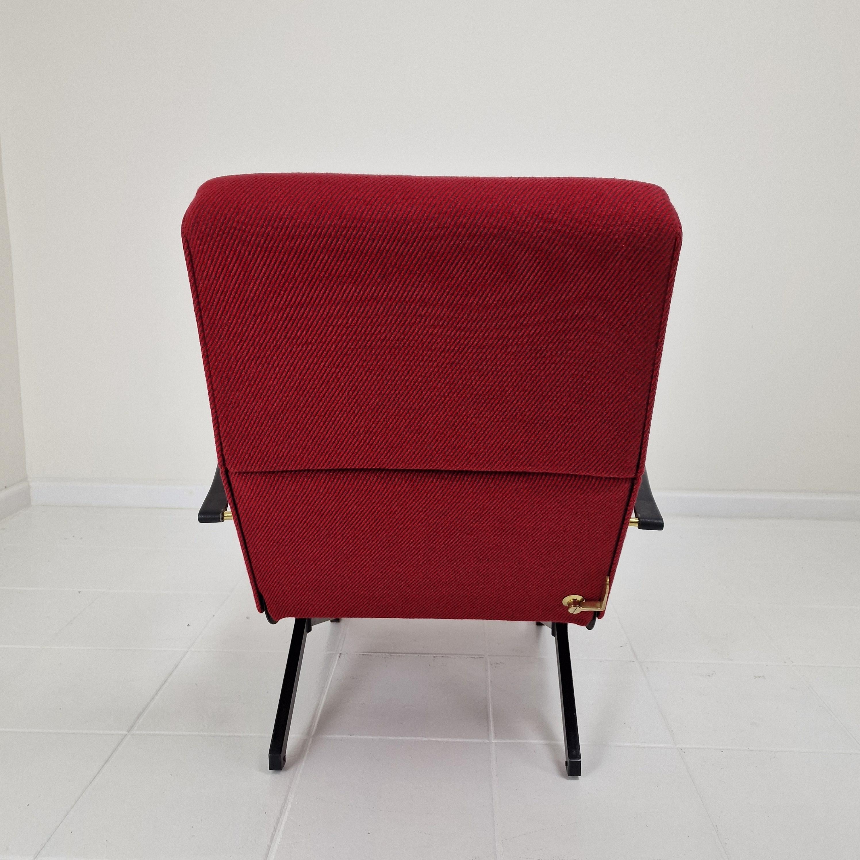 Fabric Mid-Century P40 Reclining Lounge Chair by Osvaldo Borsani for Tecno, 1950's For Sale